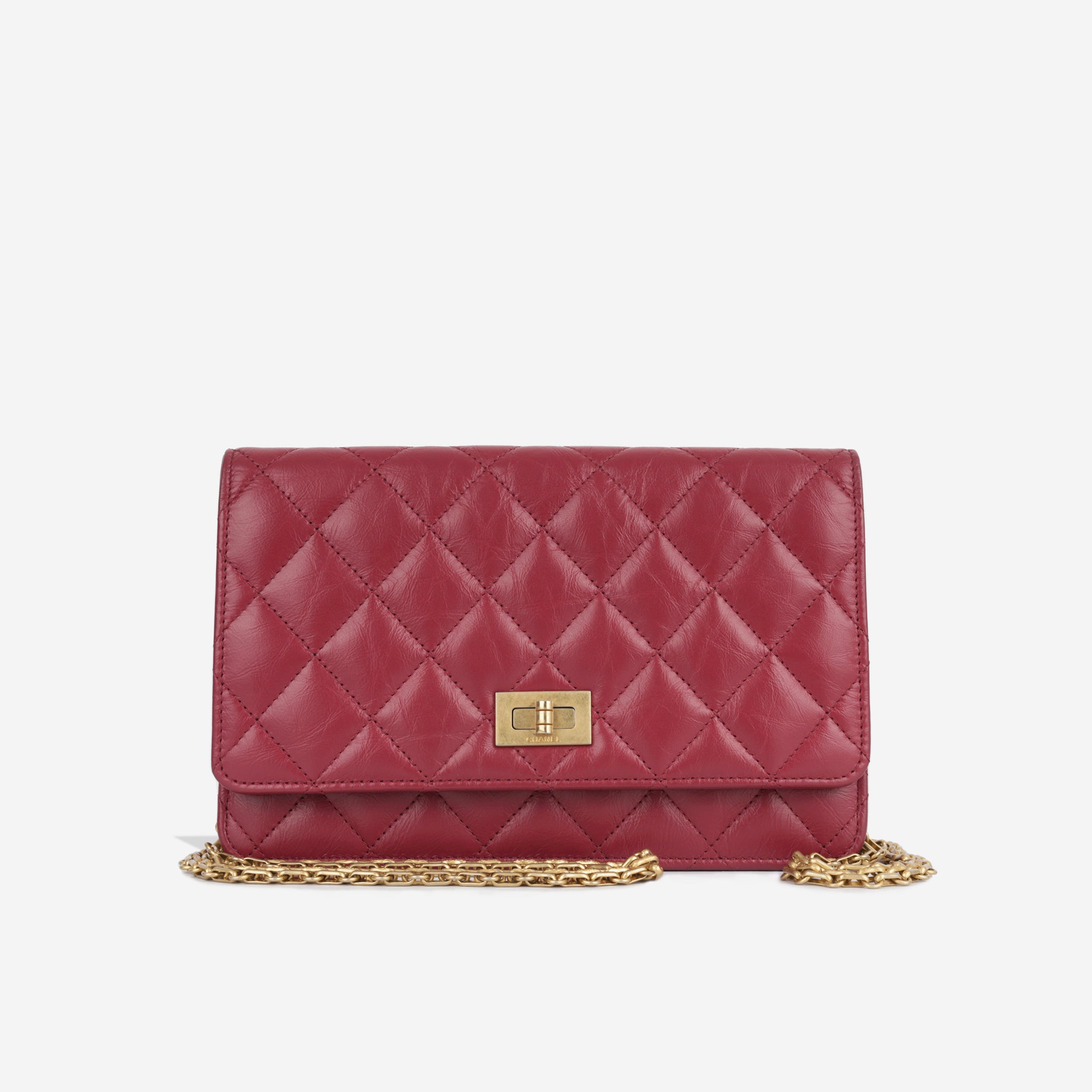 Chanel - Re-issue Wallet on Chain - Red Aged Calfskin GHW - 2019