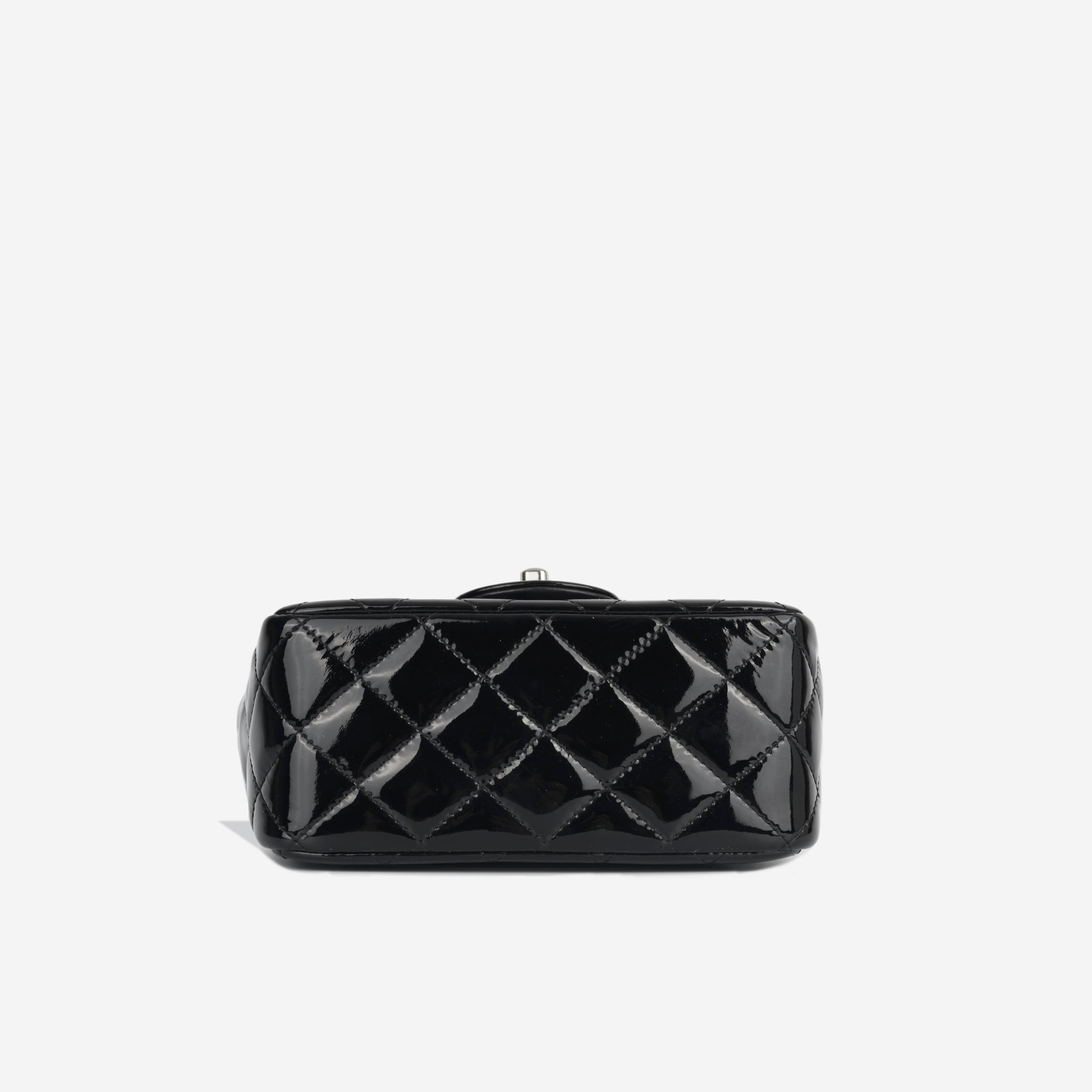 Chanel - Mini Square Classic Flap Bag - Black Patent Calfskin