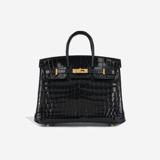 Birkin 25 - Noir Shiny Croc