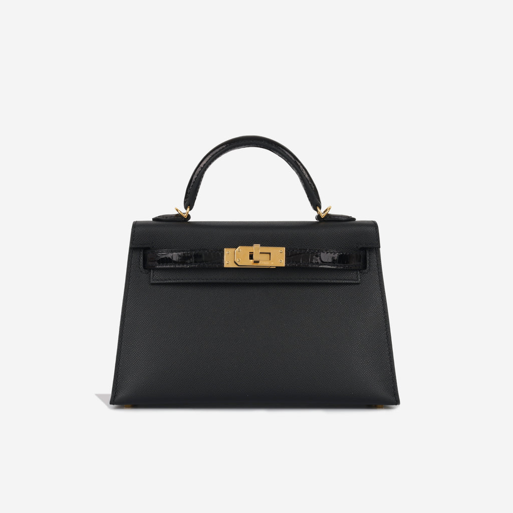 Hermès - Mini Kelly Touch - Noir Veau Madame / Shiny Alligator - GHW ...