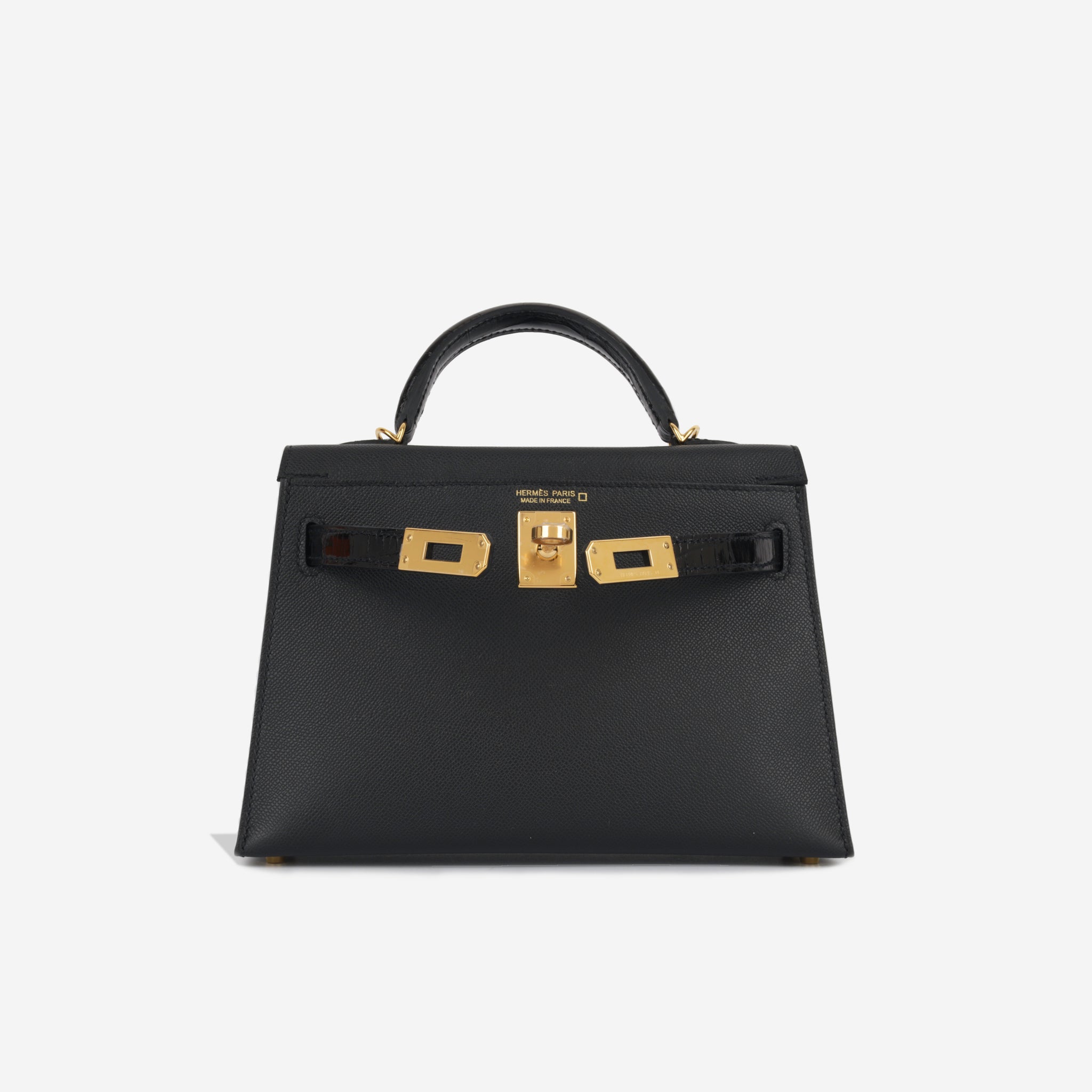 Hermès - Mini Kelly Touch - Noir Veau Madame / Shiny Alligator - GHW ...