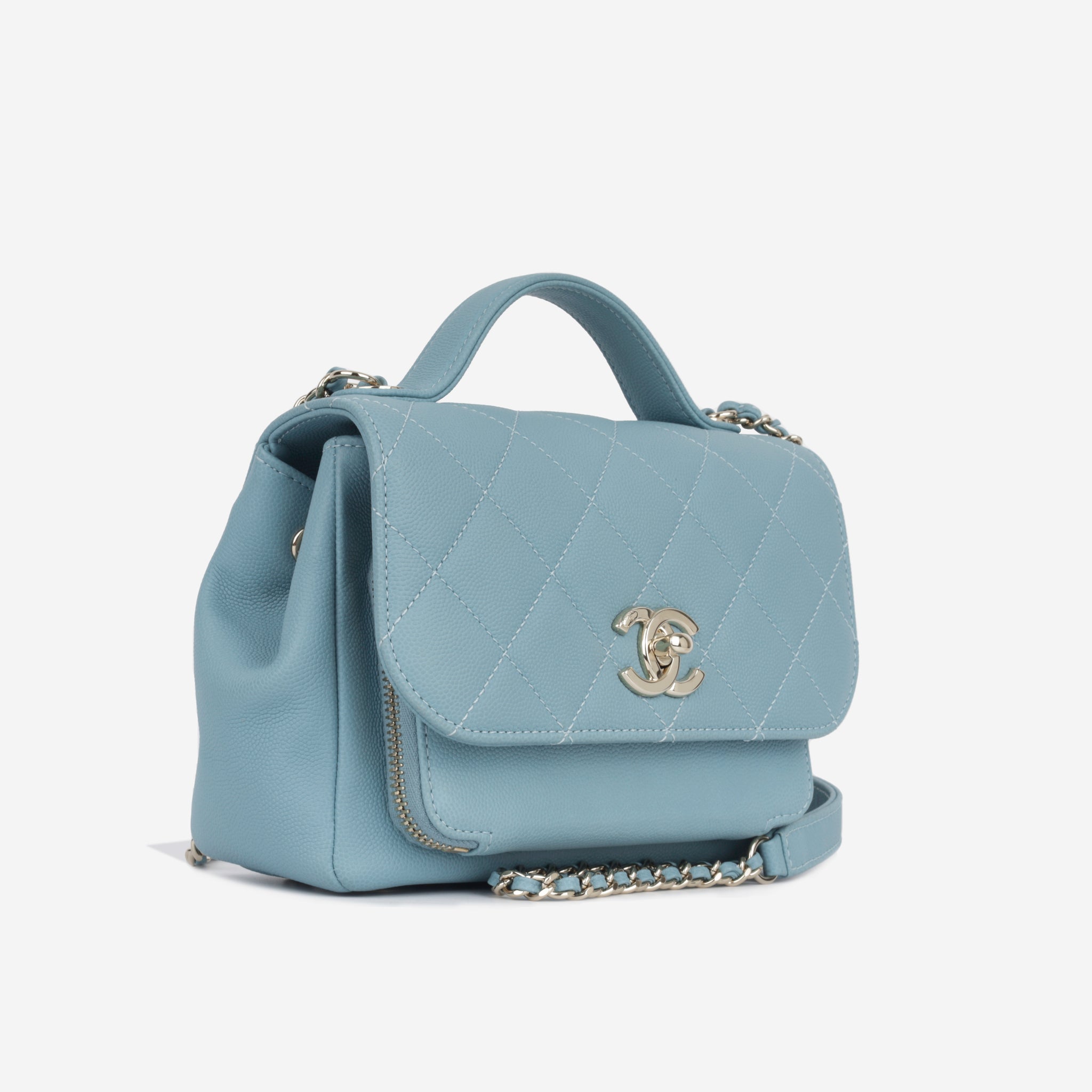 Chanel - Small Business Affinity Flap Bag - Matte Teal Caviar CGHW