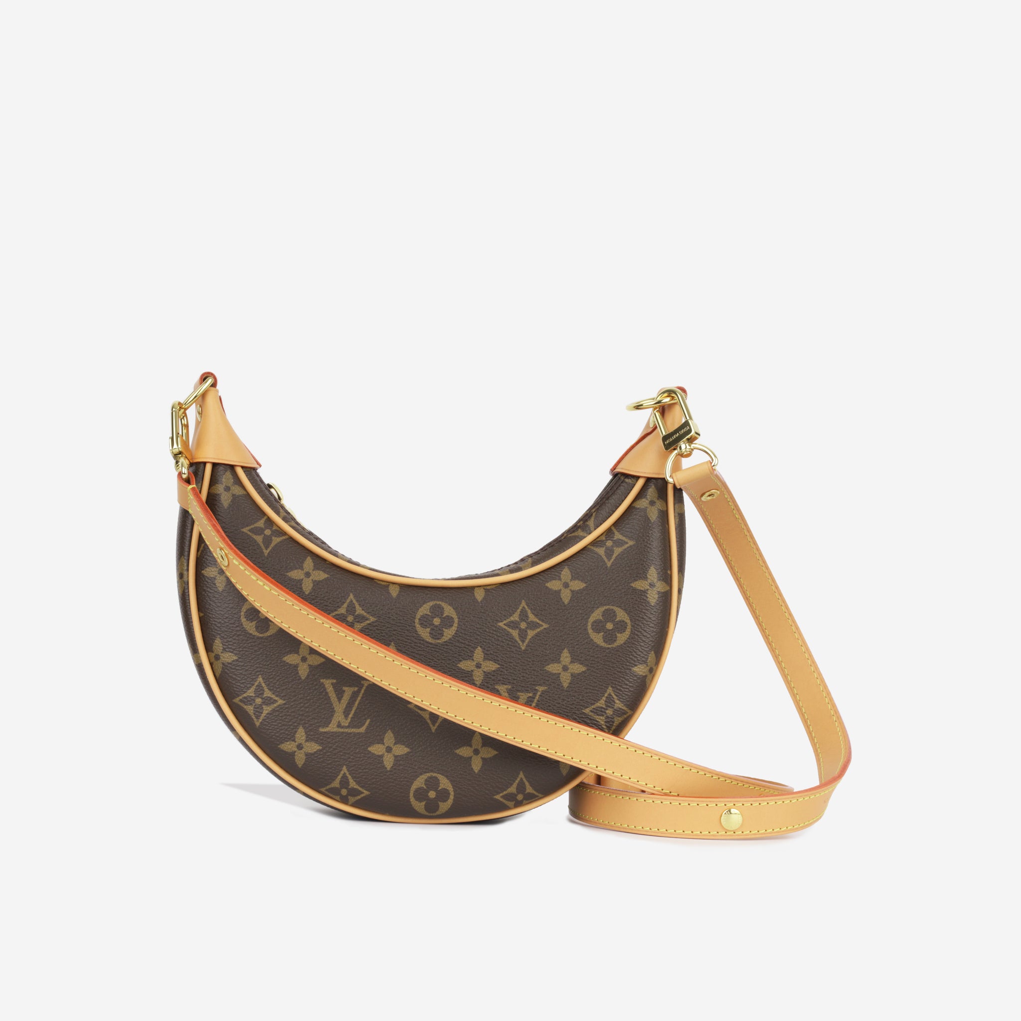 Louis Vuitton Monogram Canvas Loop Gold Chain Medium Moon Bag