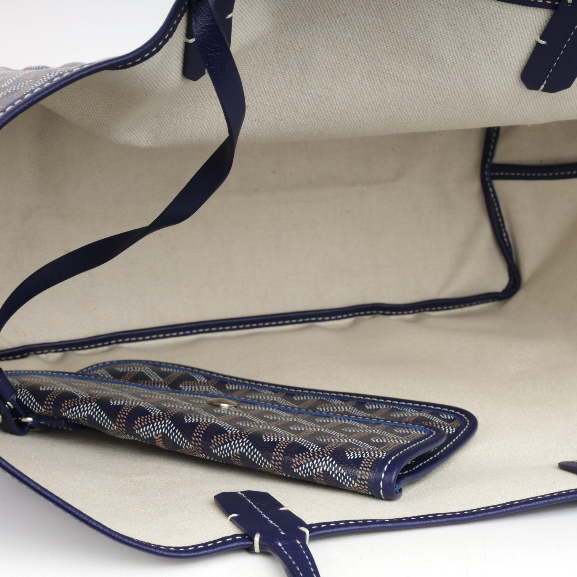 Goyard St Louis PM Navy Blue Goyardine Unused – Bagista