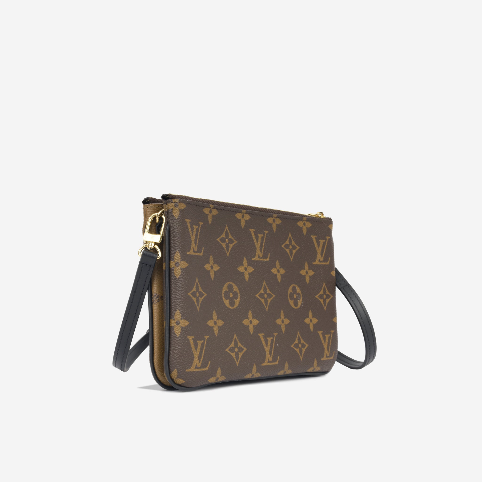 Louis Vuitton - Pochette Double Zip on Strap - Reverse monogram - GHW -  Immaculate condition