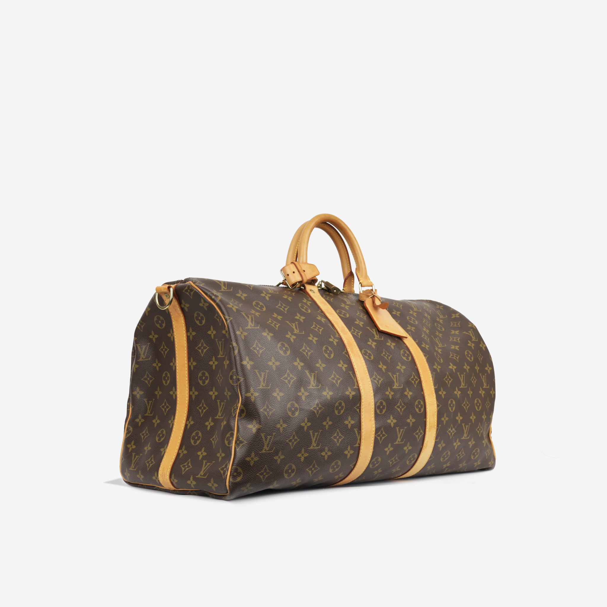 Louis Vuitton, Bags, Vintagelouis Vuitton Keepall 55 Bandouliere  Authentic With Strap Luggage Tag