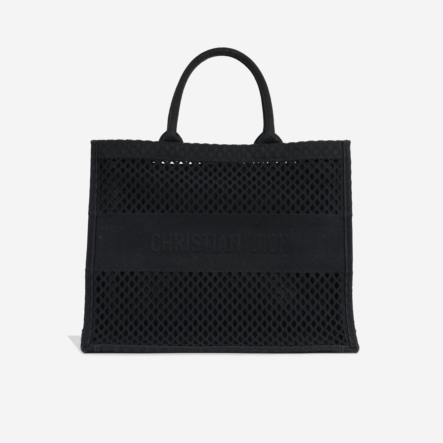 Large Book Tote - Black Mesh