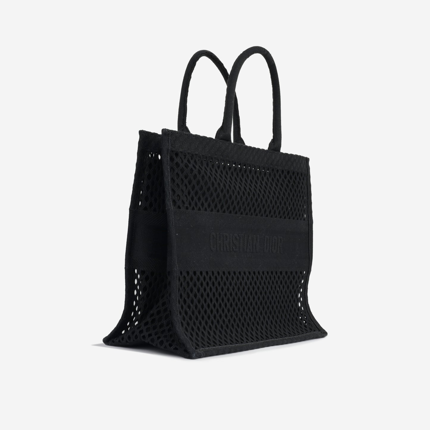 Large Book Tote - Black Mesh