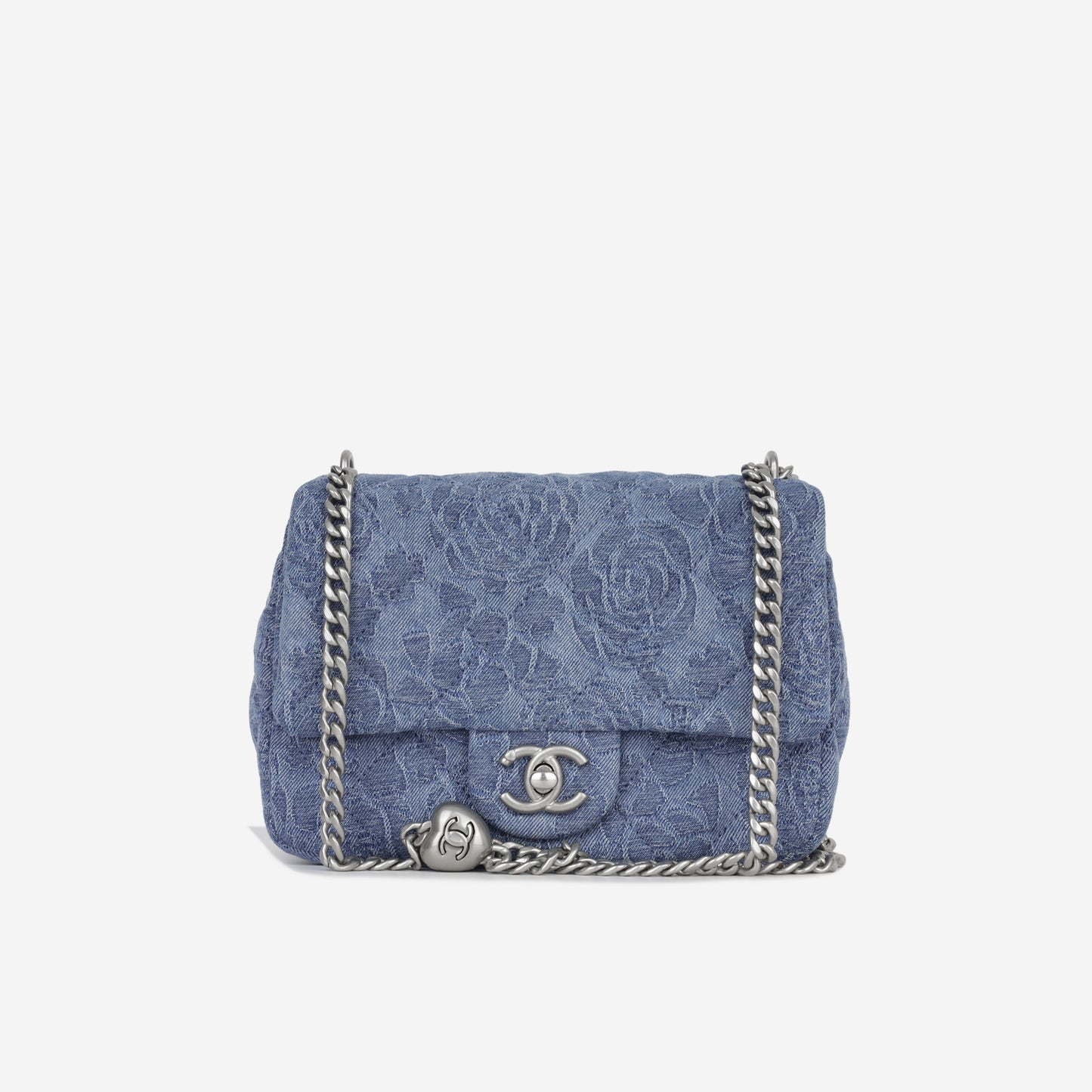 Denim Quilted Camellia Flap