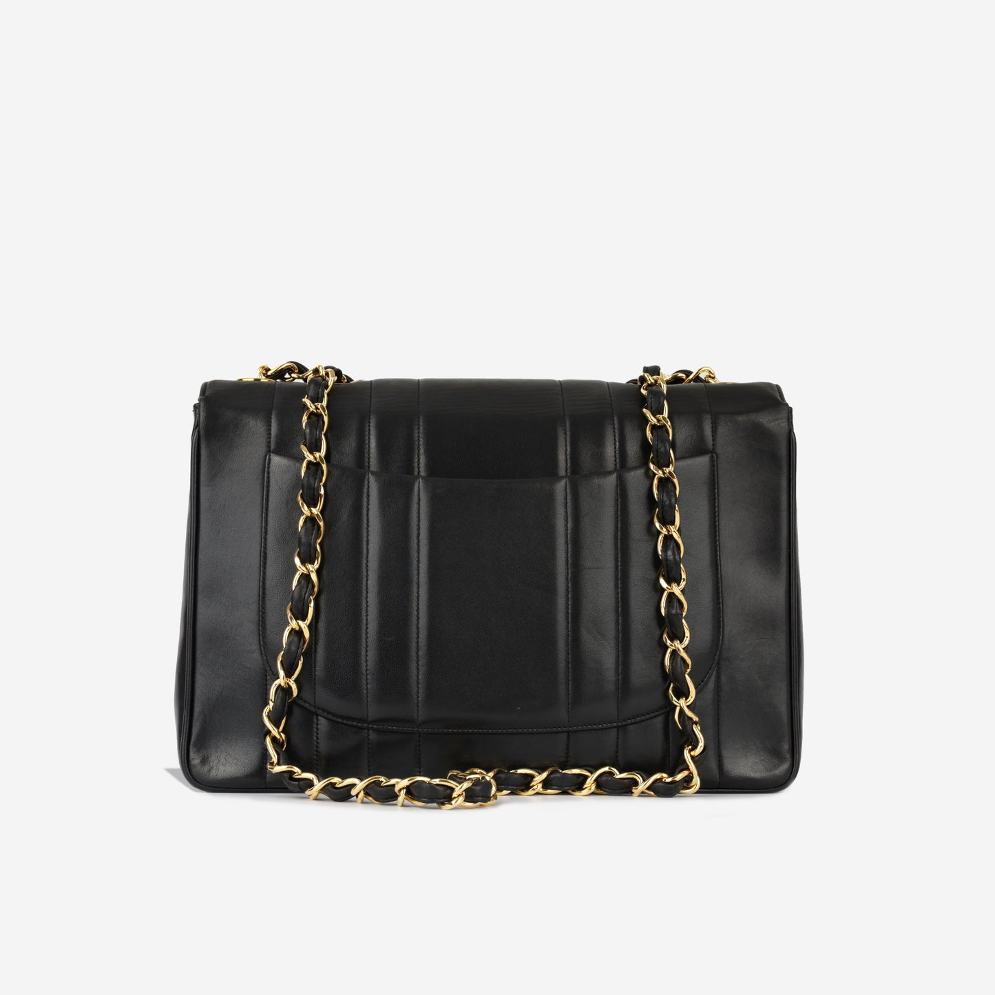 Vintage Chanel Mademoiselle Flap Bag - Black Vertical Lambskin | Gold Hardware