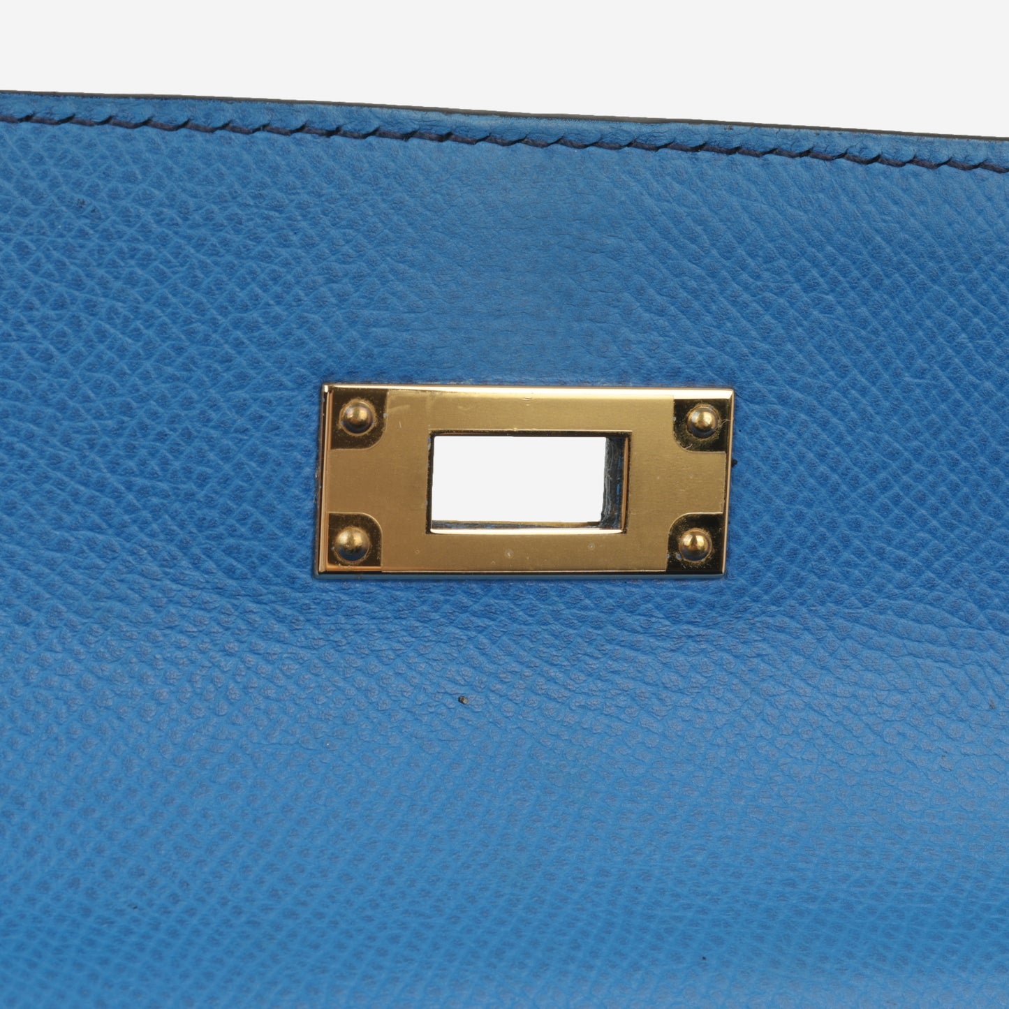 Hermès Vintage Kelly 28 - Bleu De France Courchevel | Gold Hardware