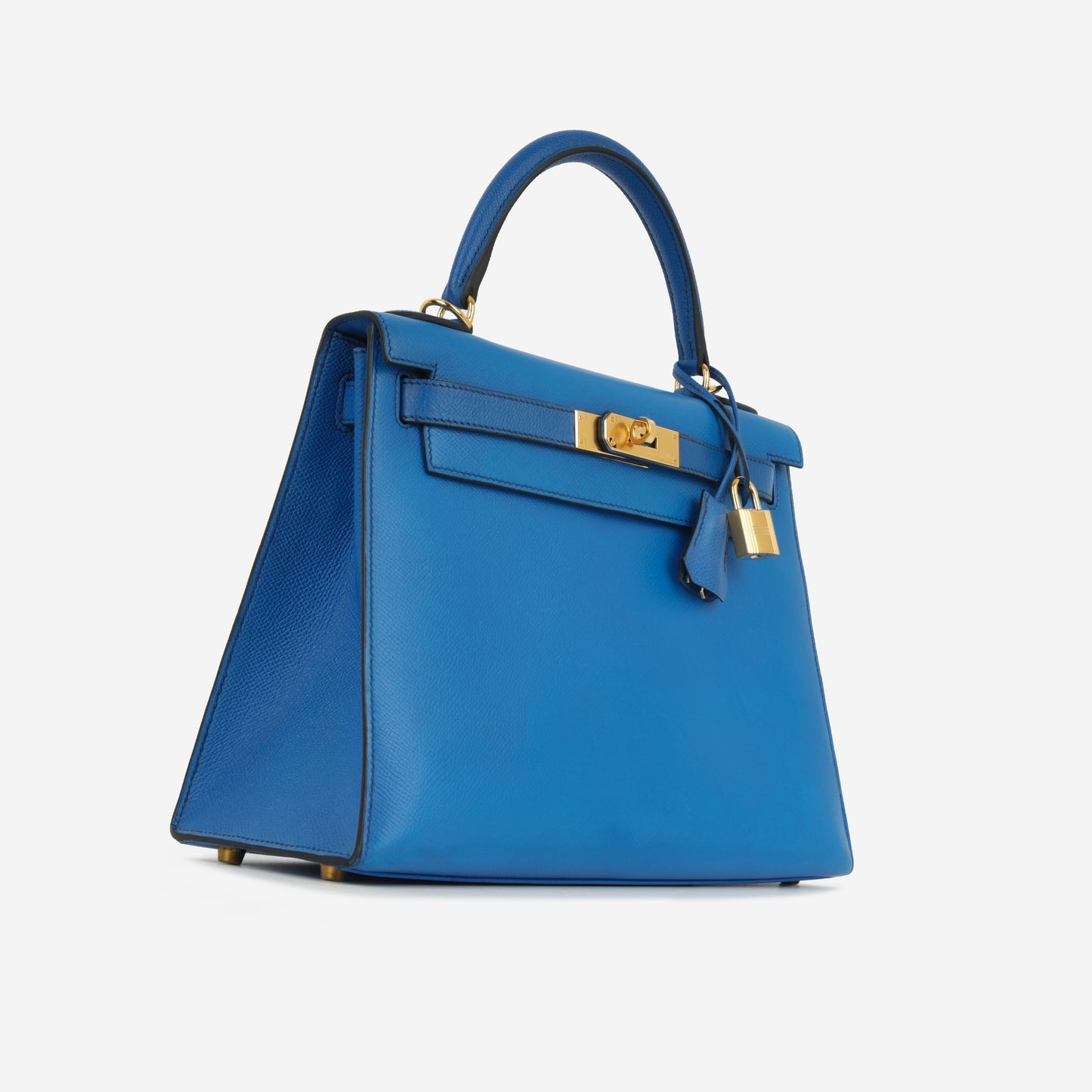 Hermès Vintage Kelly 28 - Bleu De France Courchevel | Gold Hardware