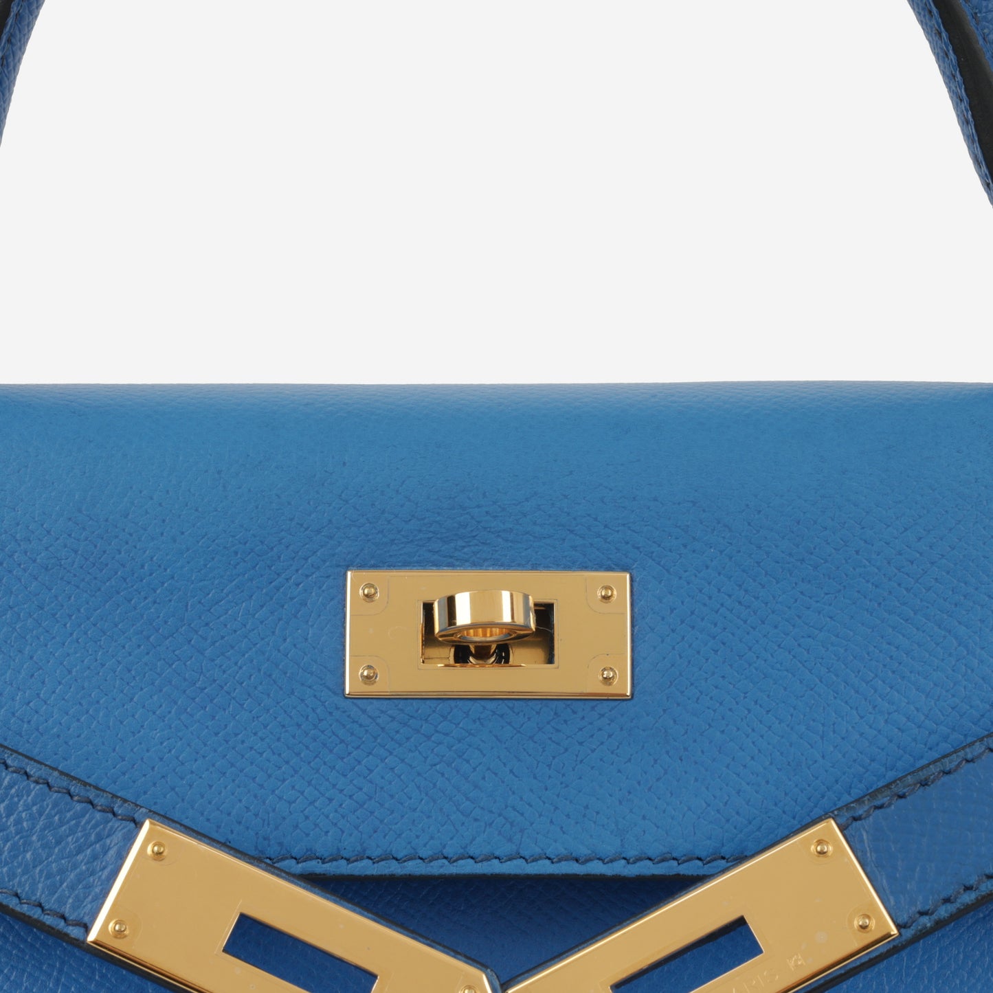 Hermès Vintage Kelly 28 - Bleu De France Courchevel | Gold Hardware