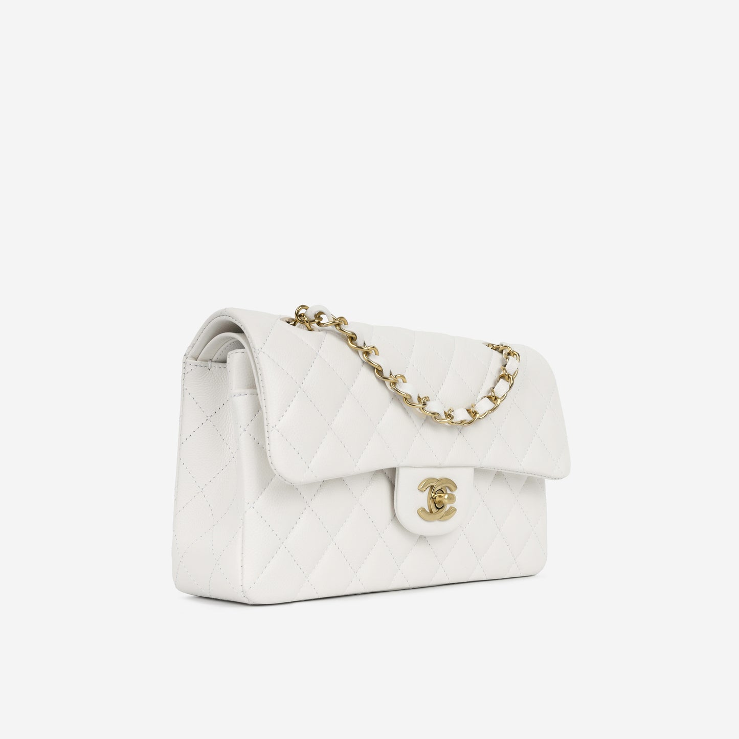 Small Classic Flap Bag - White