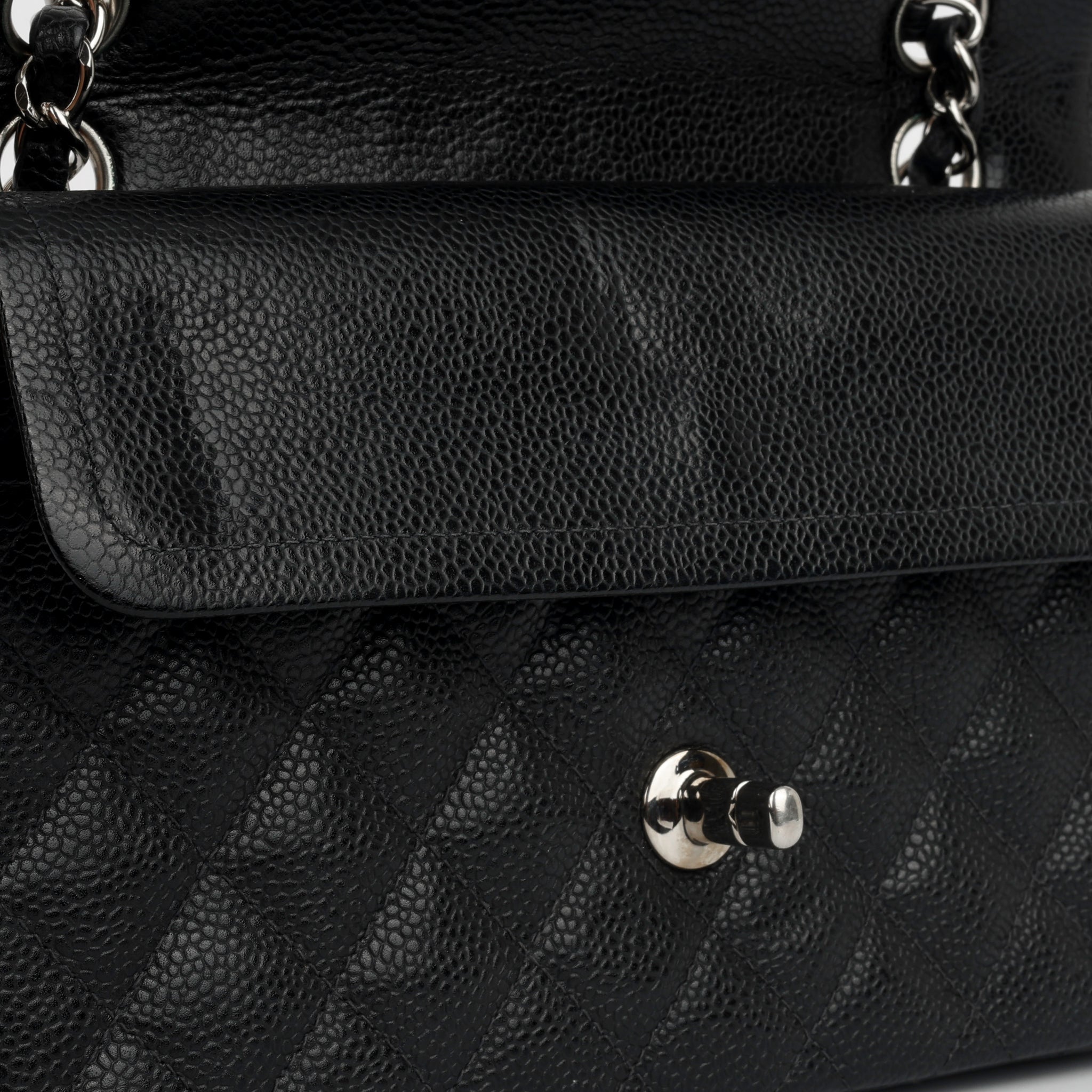 Chanel Small Classic Flap Bag Black Caviar SHW 2000/02 Great
