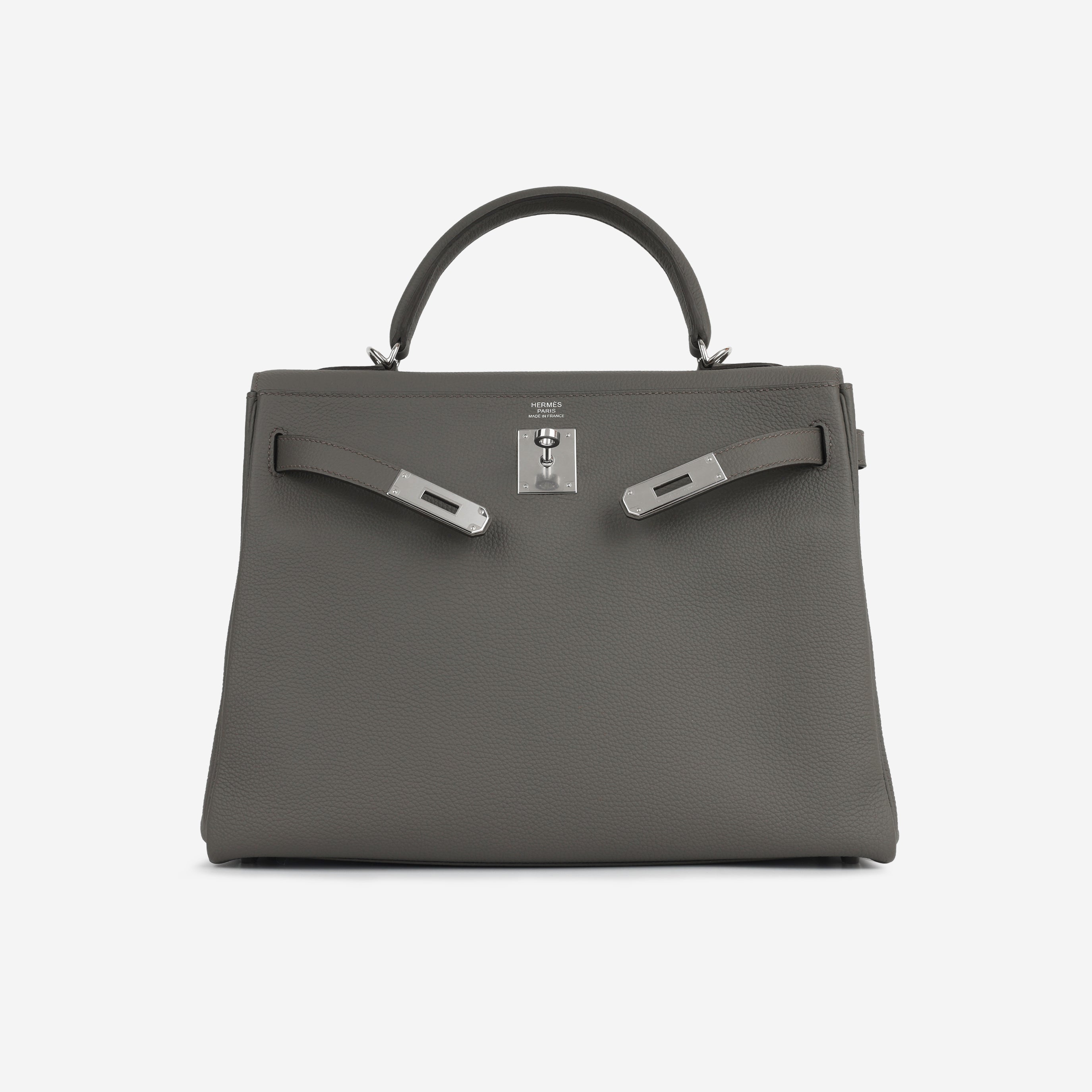 Hermes Kelly 32 Gris Etain Togo PHW 2021 Unused Bagista