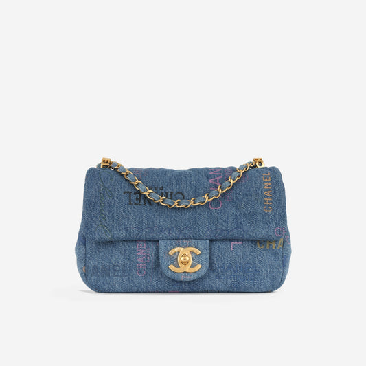 Small Flap Bag - Denim Logo