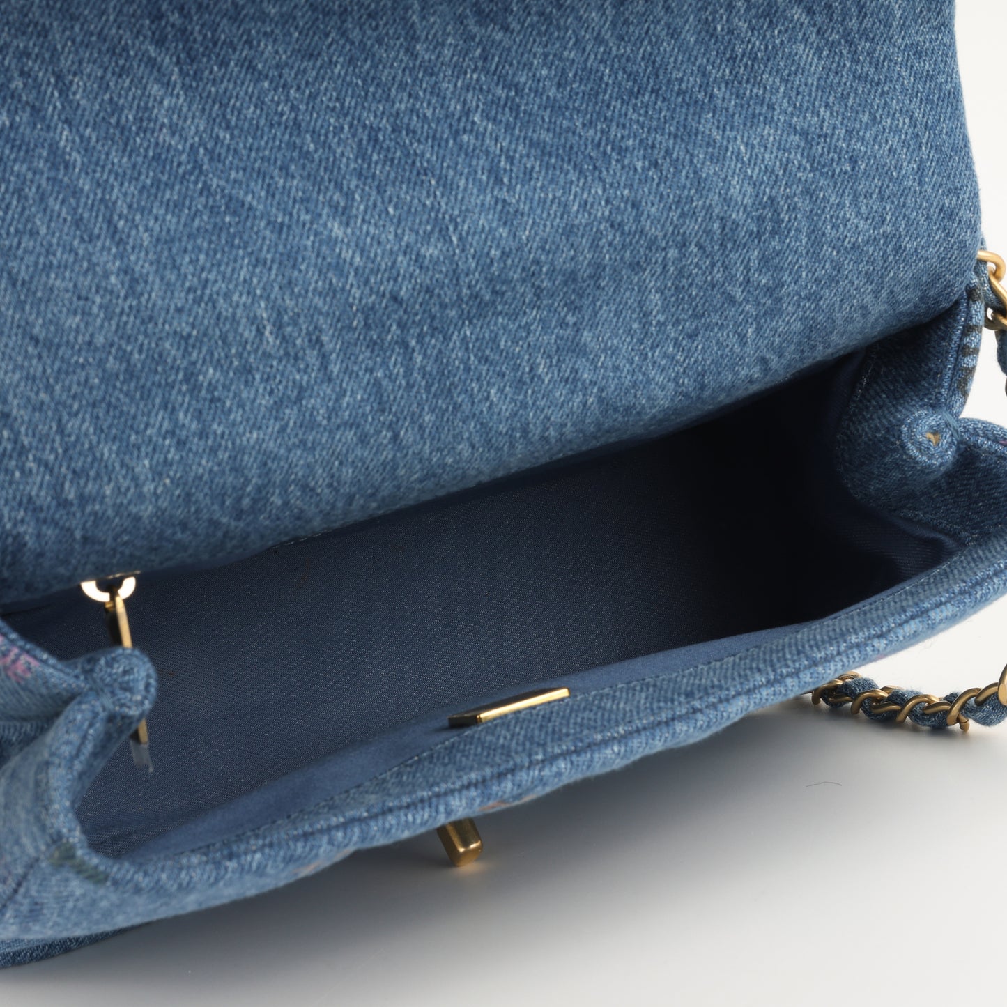 Small Flap Bag - Denim Logo