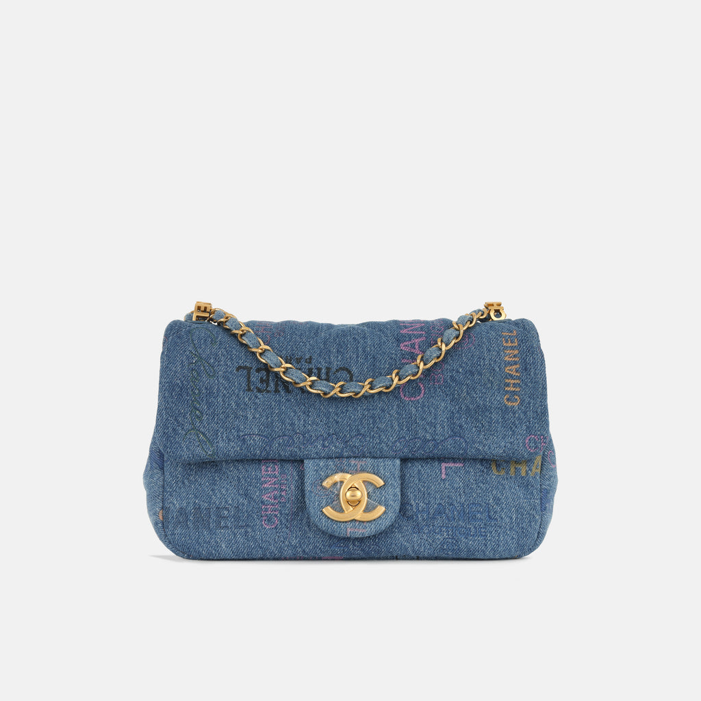 Small Flap Bag - Denim Logo