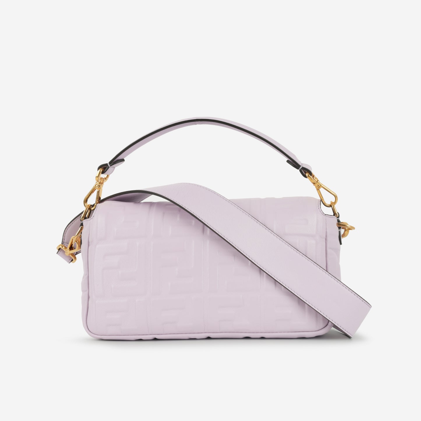 Fendi Medium Baguette - Lilac Zucca Calfskin | Gold Hardware
