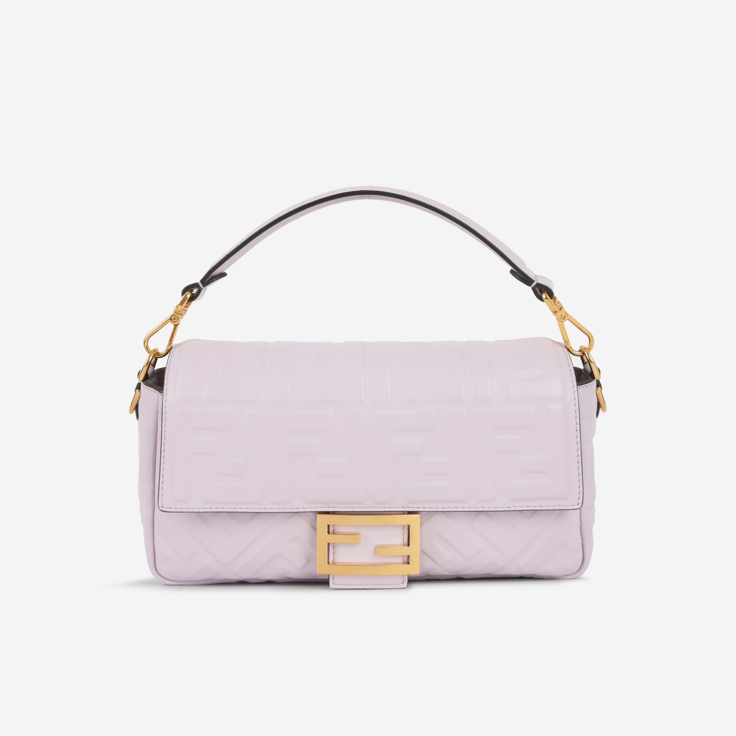 Fendi Medium Baguette - Lilac Zucca Calfskin | Gold Hardware