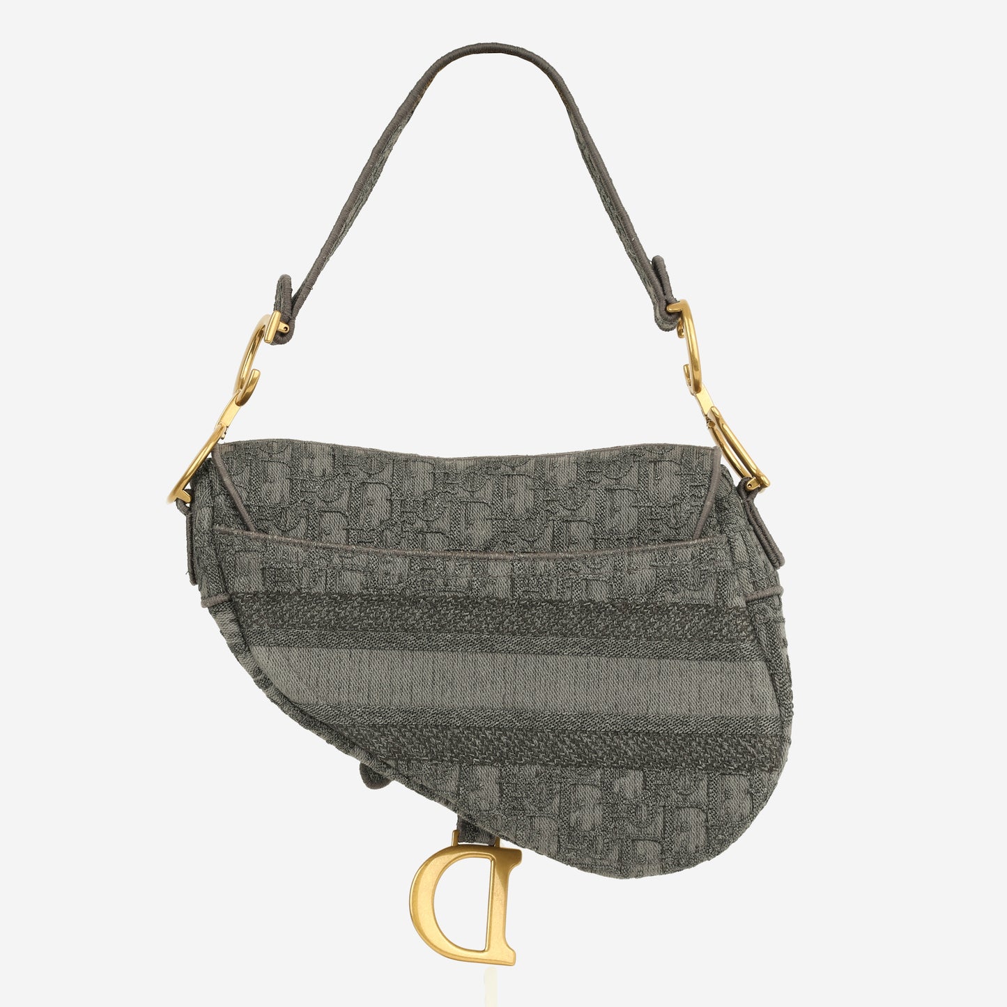 Dior Medium Saddle - Grey Oblique Canvas | Gold Hardware