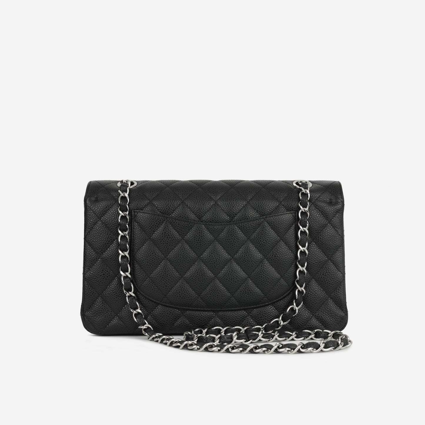 Medium Classic Flap - Black Caviar | Silver Hardware