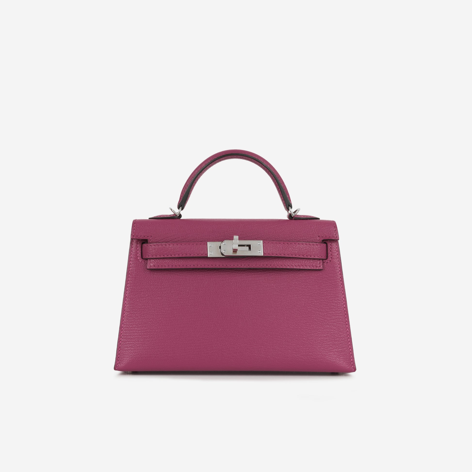 Hermès Mini Kelly 20 Rose Pourpre Chevre Palladium – Bagista