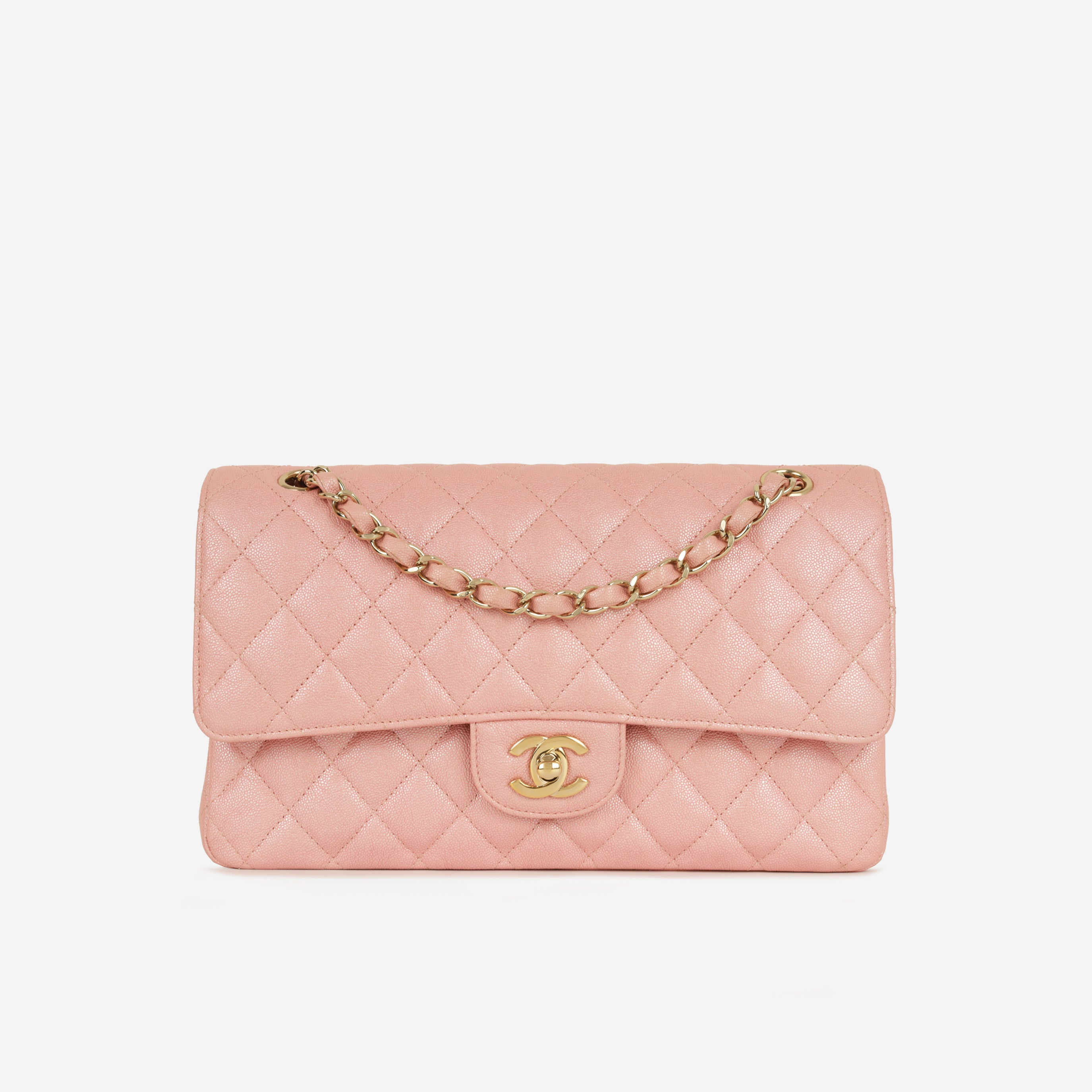 Chanel - Medium Classic Flap - Pink Iridescent GHW - 2019 - Pre-Loved ...