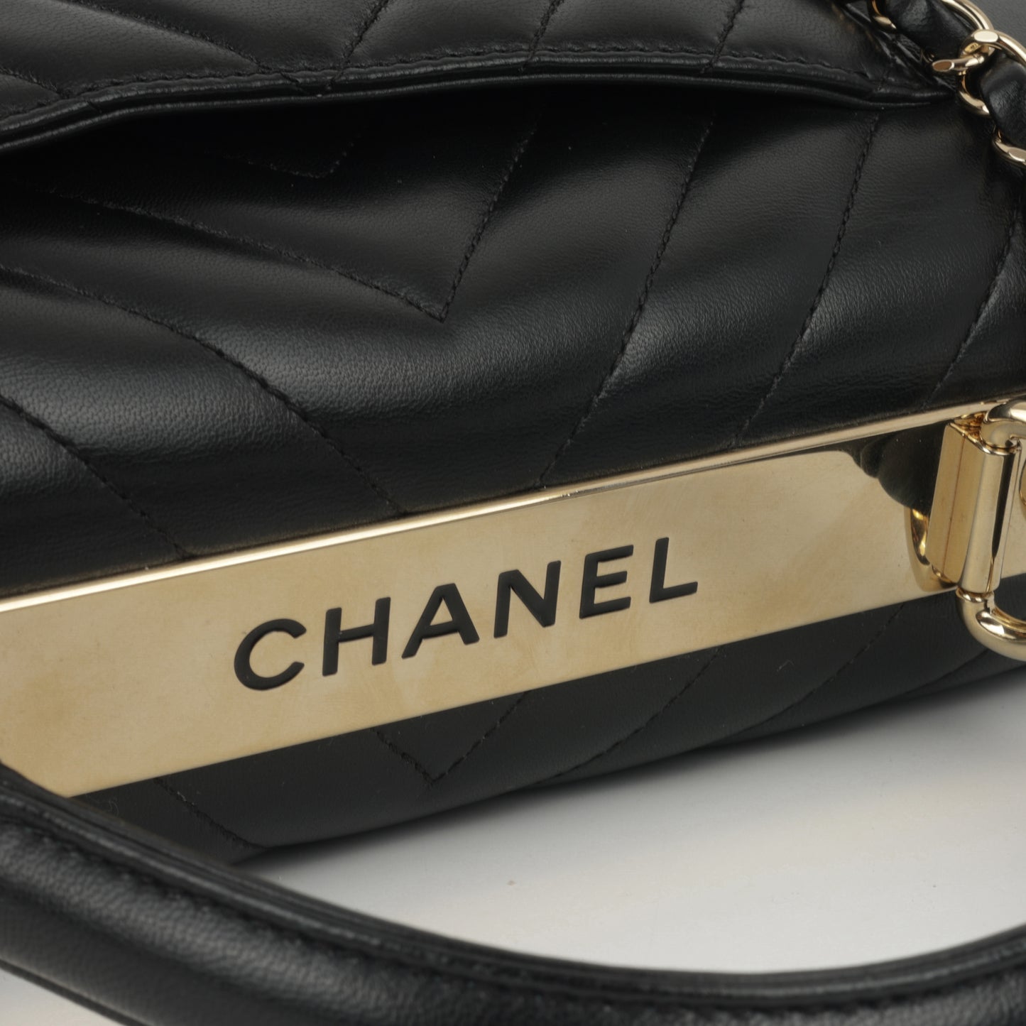 Chanel Small Trendy CC Flap Bag - Black Lambskin | Champagne Gold Hardware