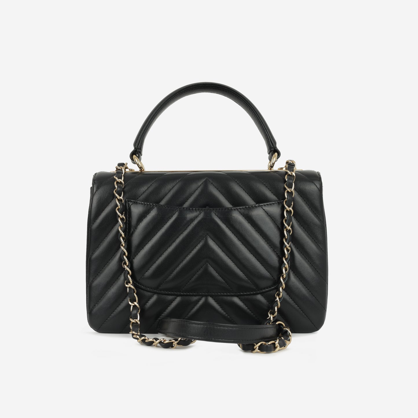 Chanel Small Trendy CC Flap Bag - Black Lambskin | Champagne Gold Hardware