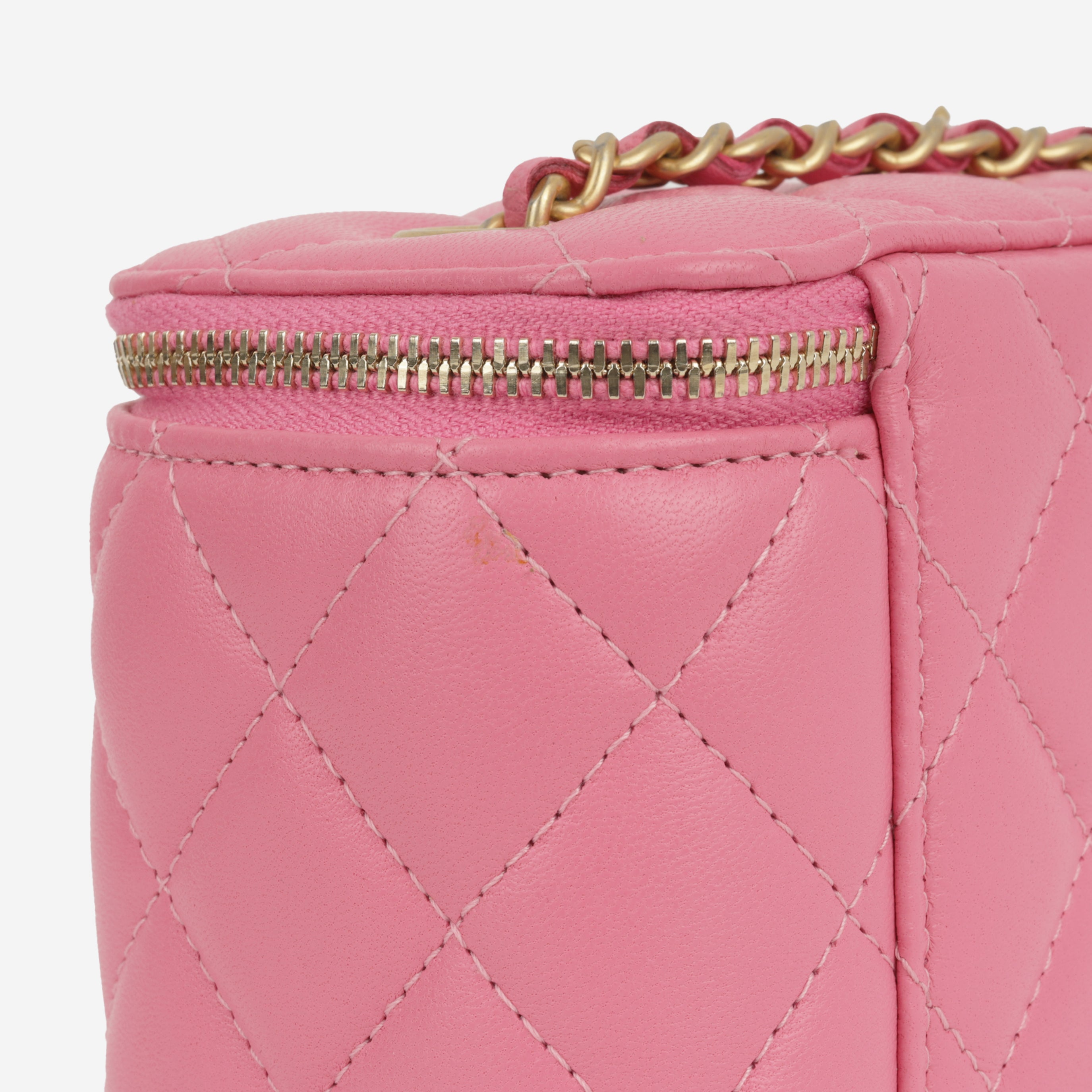 Chanel - Mini Vanity on Pearl Chain - Fuschia Pink Lambskin AGHW