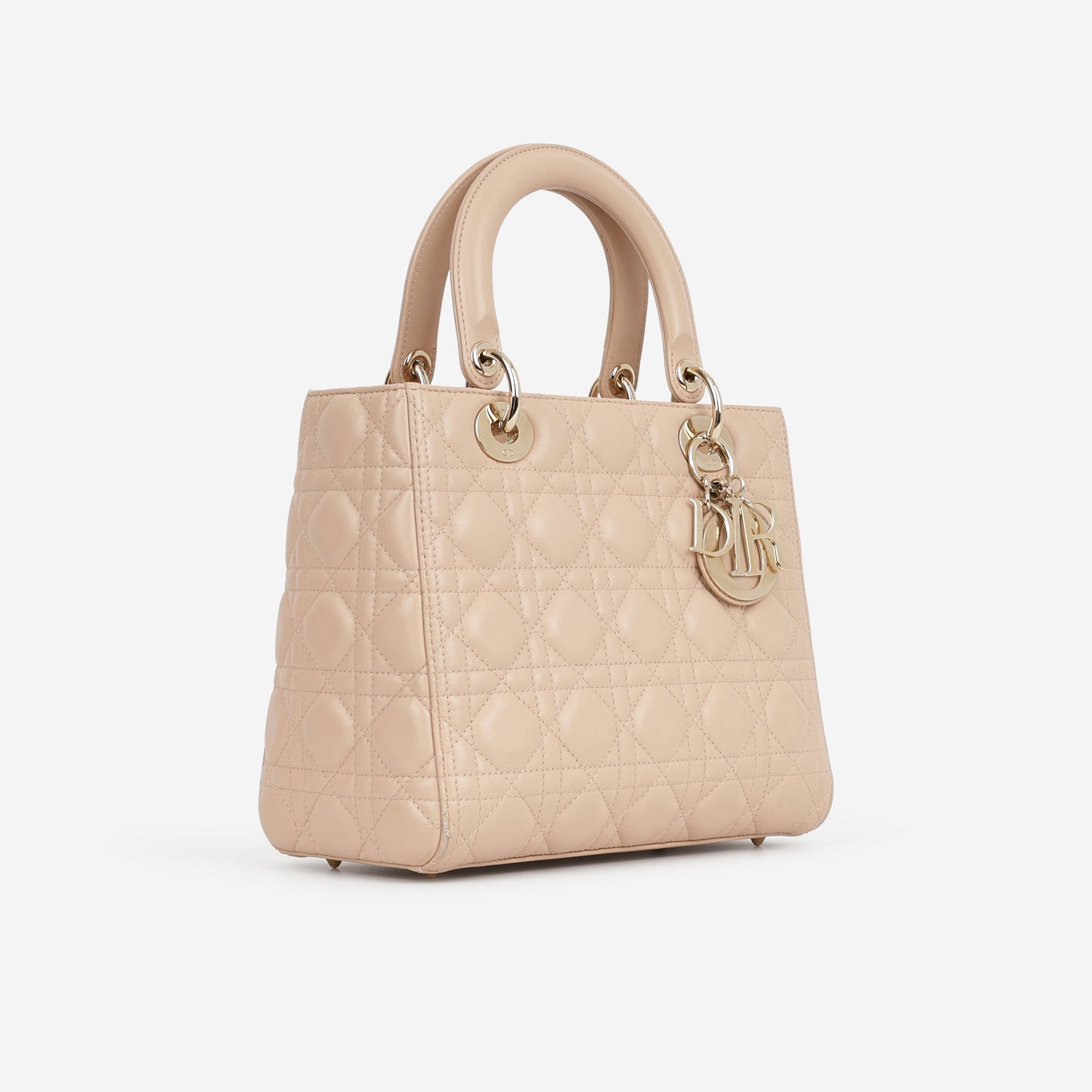 Medium Lady Dior - Blush Lambskin | Champagne Gold Hardware