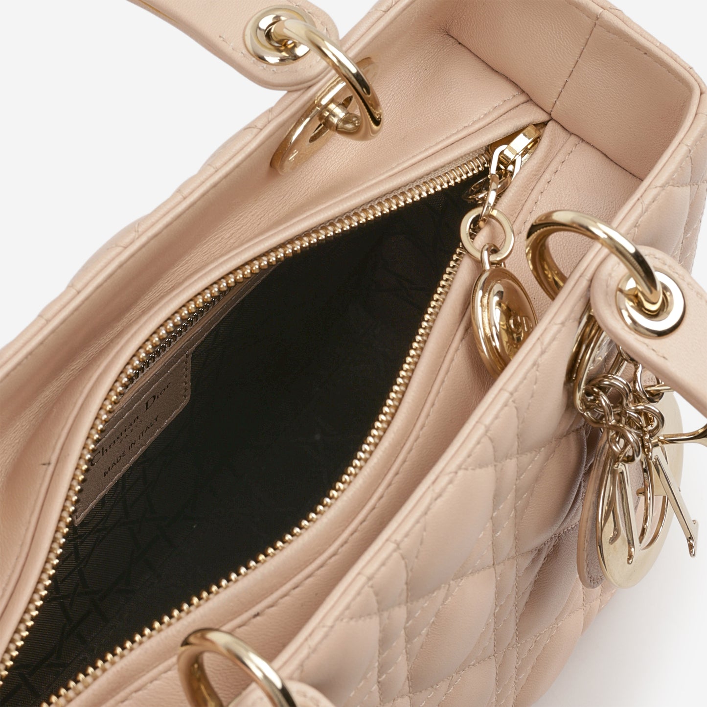 Medium Lady Dior - Blush Lambskin | Champagne Gold Hardware
