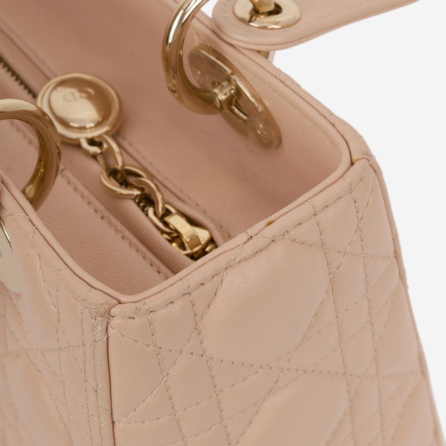 Medium Lady Dior - Blush Lambskin | Champagne Gold Hardware