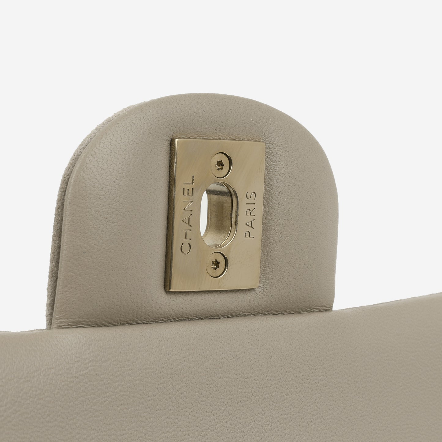 Chanel Medium Classic Flap - Mink Suede | Champagne Gold Hardware