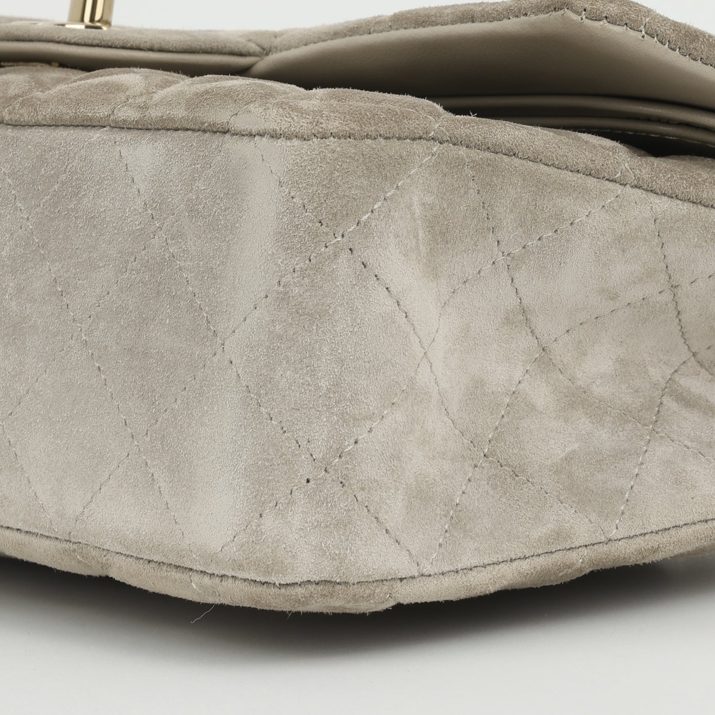 Chanel Medium Classic Flap - Mink Suede | Champagne Gold Hardware