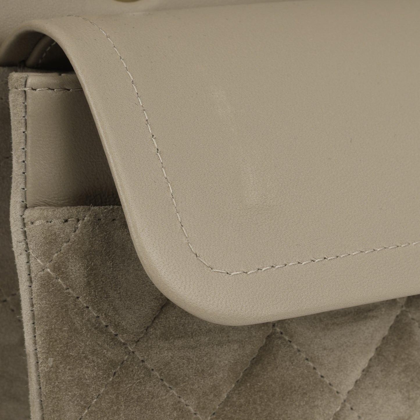 Chanel Medium Classic Flap - Mink Suede | Champagne Gold Hardware