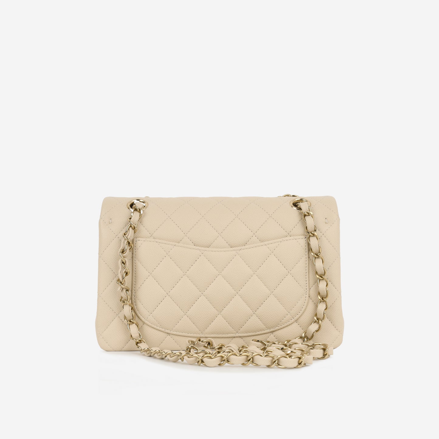 Chanel Small Classic Flap - Ecru Caviar | Champagne Gold Hardware