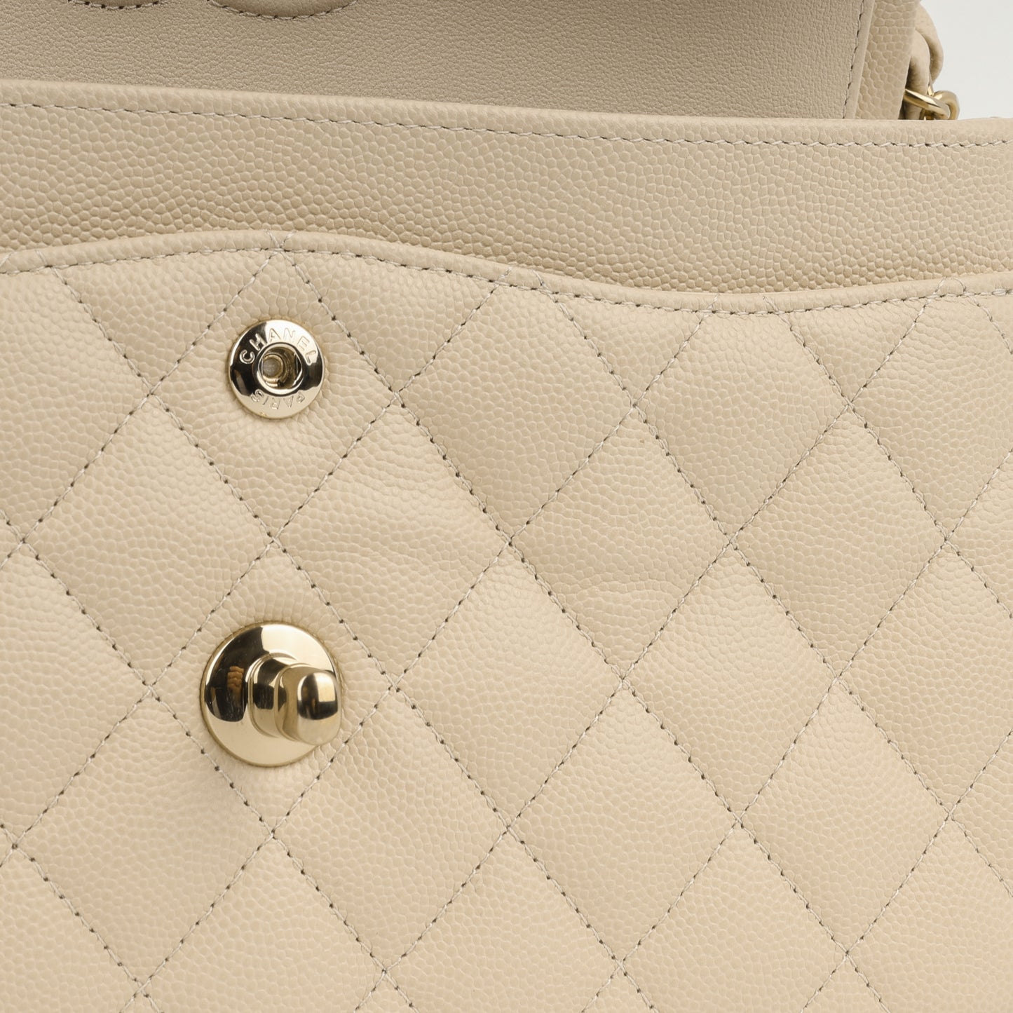 Chanel Small Classic Flap - Ecru Caviar | Champagne Gold Hardware