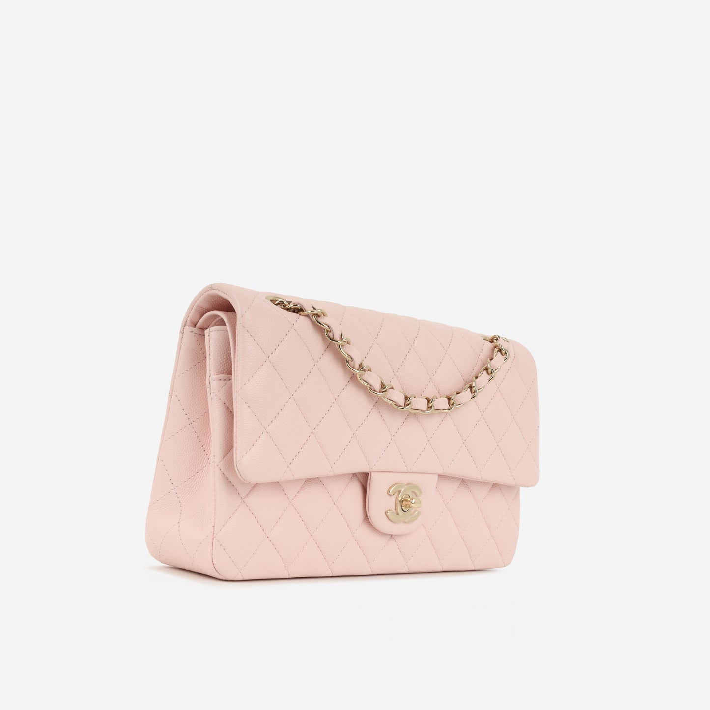 Chanel Medium Classic Flap - Light Pink Caviar | Champagne Gold Hardware