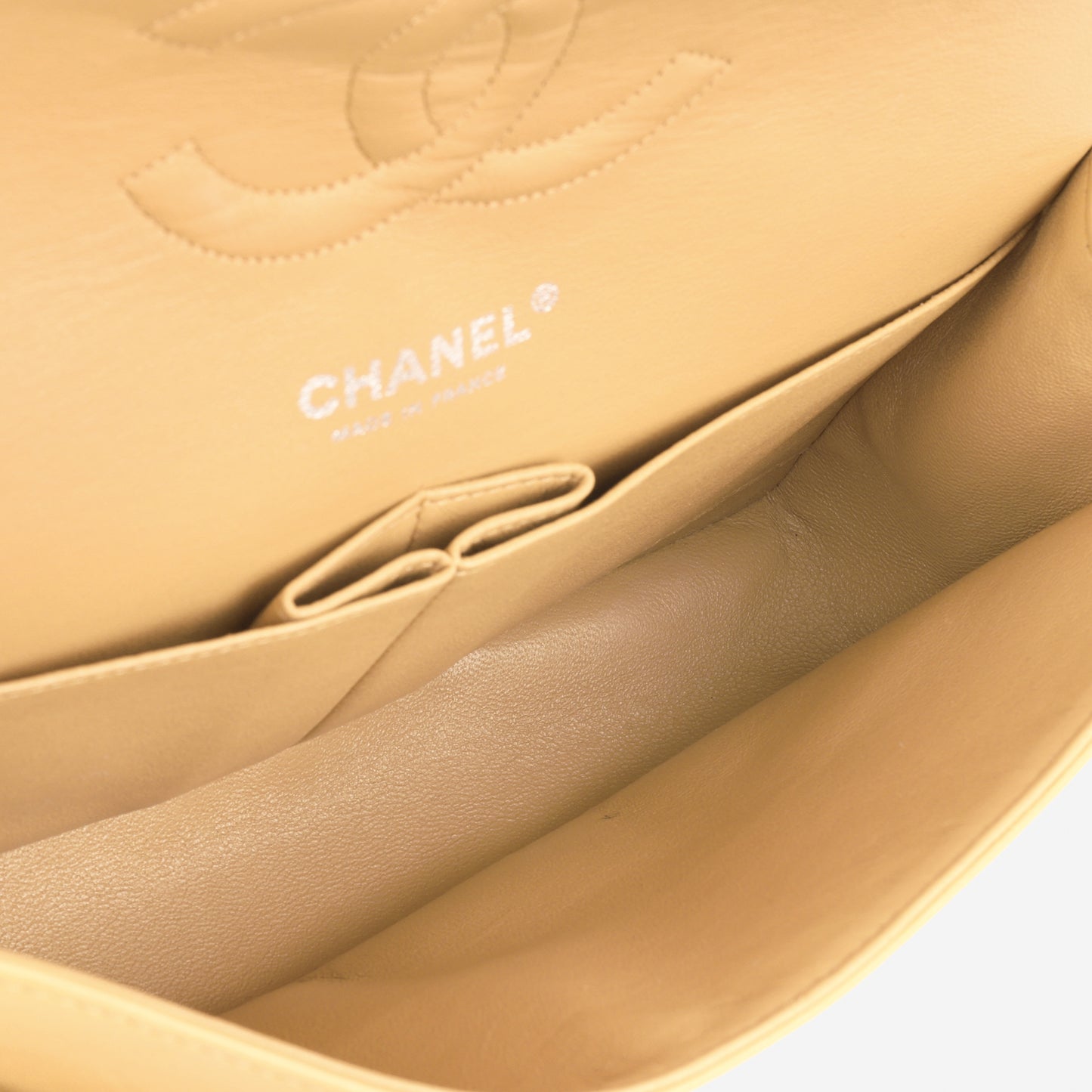 Chanel Vintage Medium Classic Flap - Beige Lambskin | Silver Hardware
