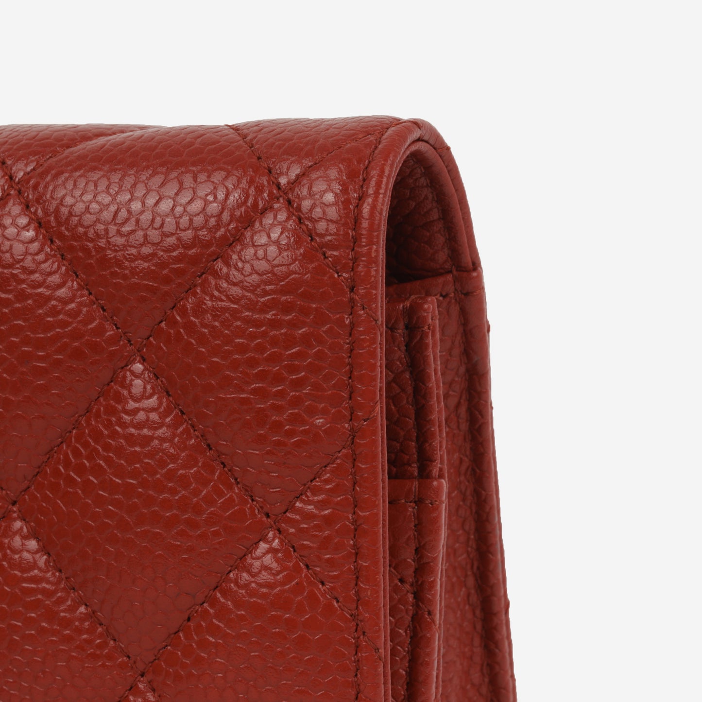 Chanel Classic Wallet on Chain - Red Caviar | Silver Hardware