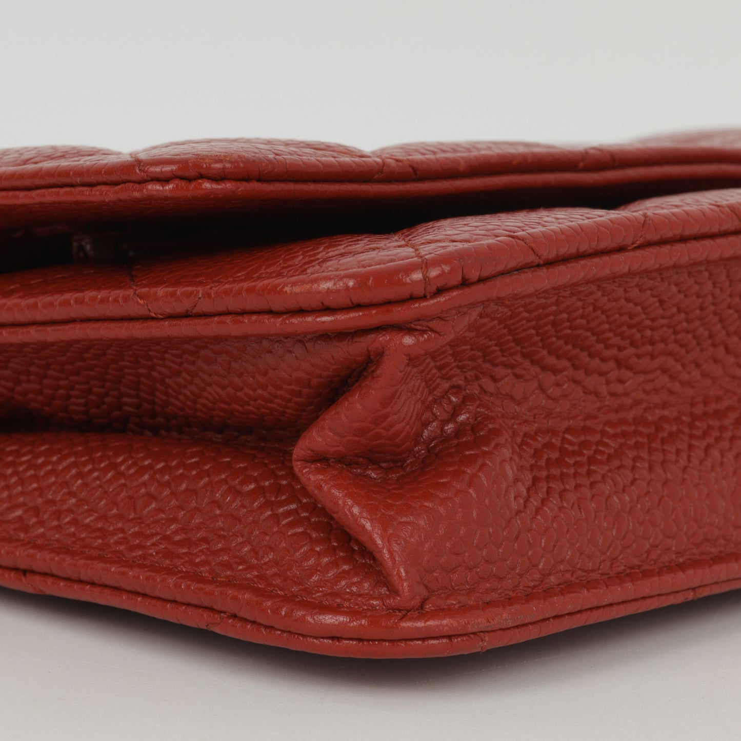 Chanel Classic Wallet on Chain - Red Caviar | Silver Hardware