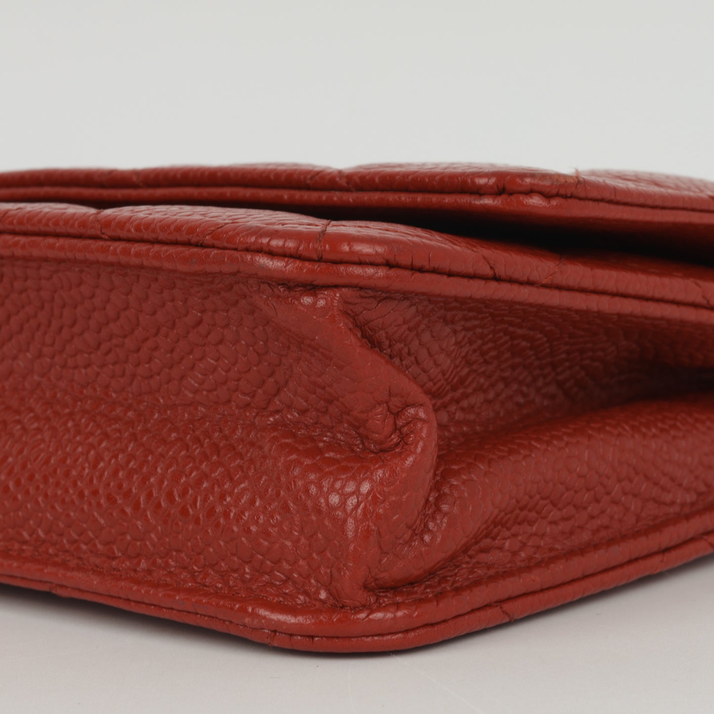 Chanel Classic Wallet on Chain - Red Caviar | Silver Hardware