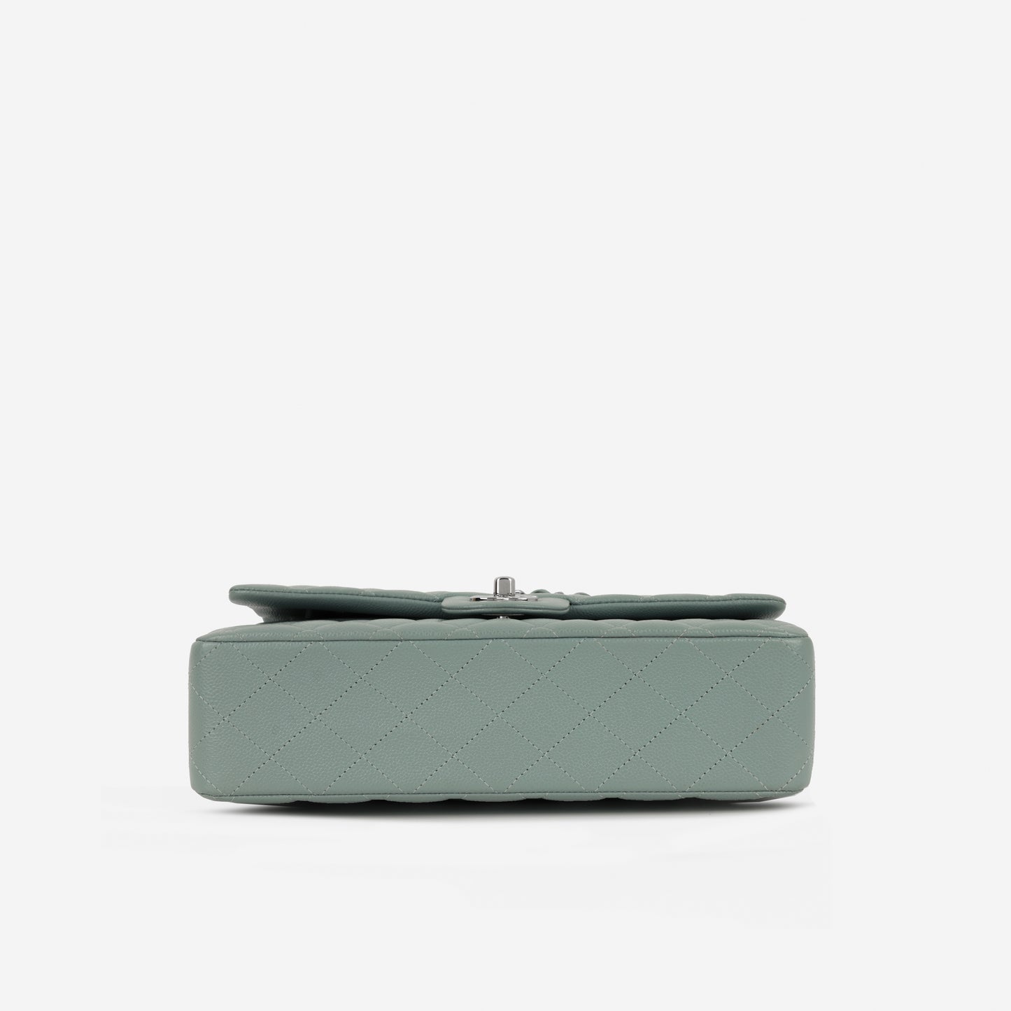 Medium Classic Flap - Sage Green Caviar | Silver Hardware