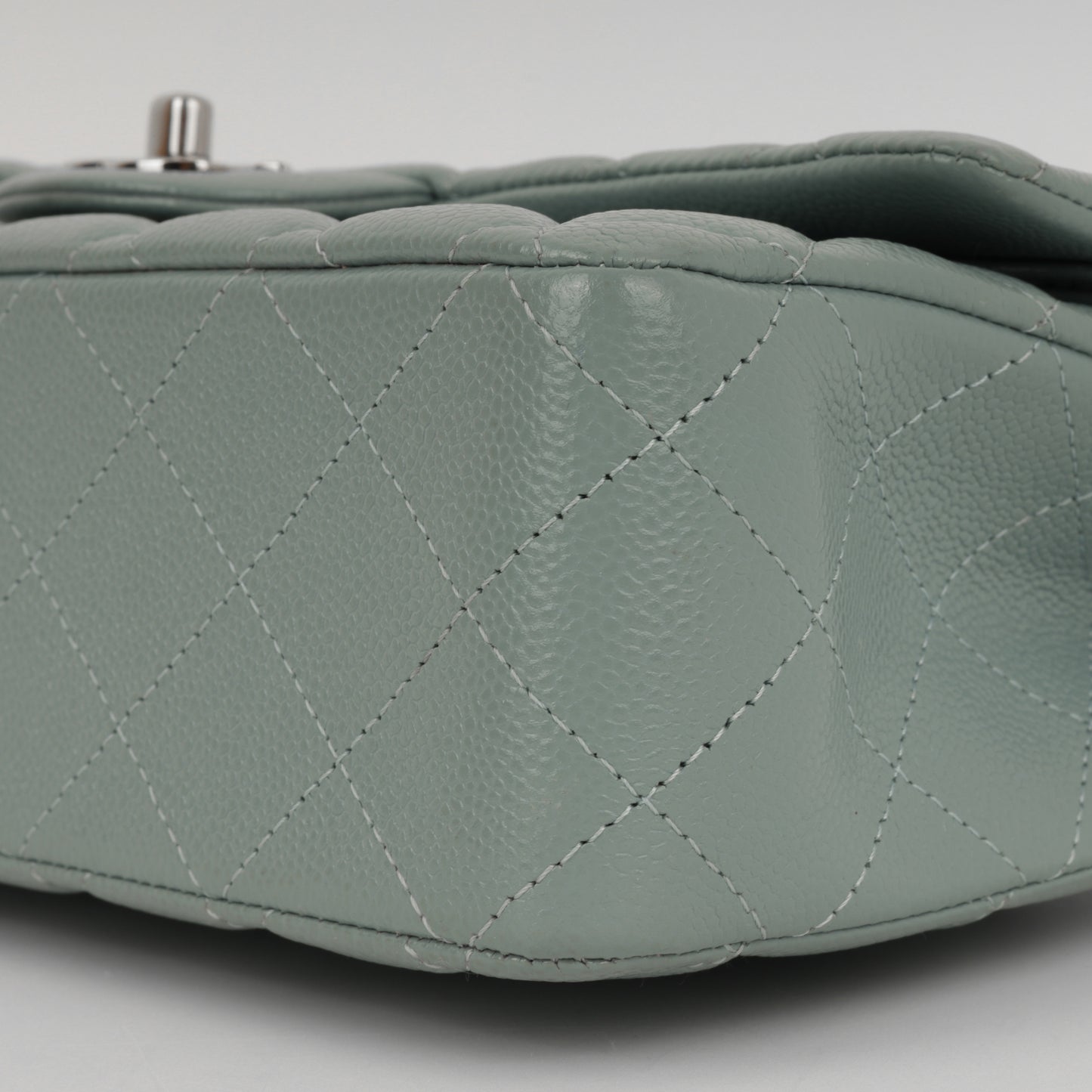 Medium Classic Flap - Sage Green Caviar | Silver Hardware