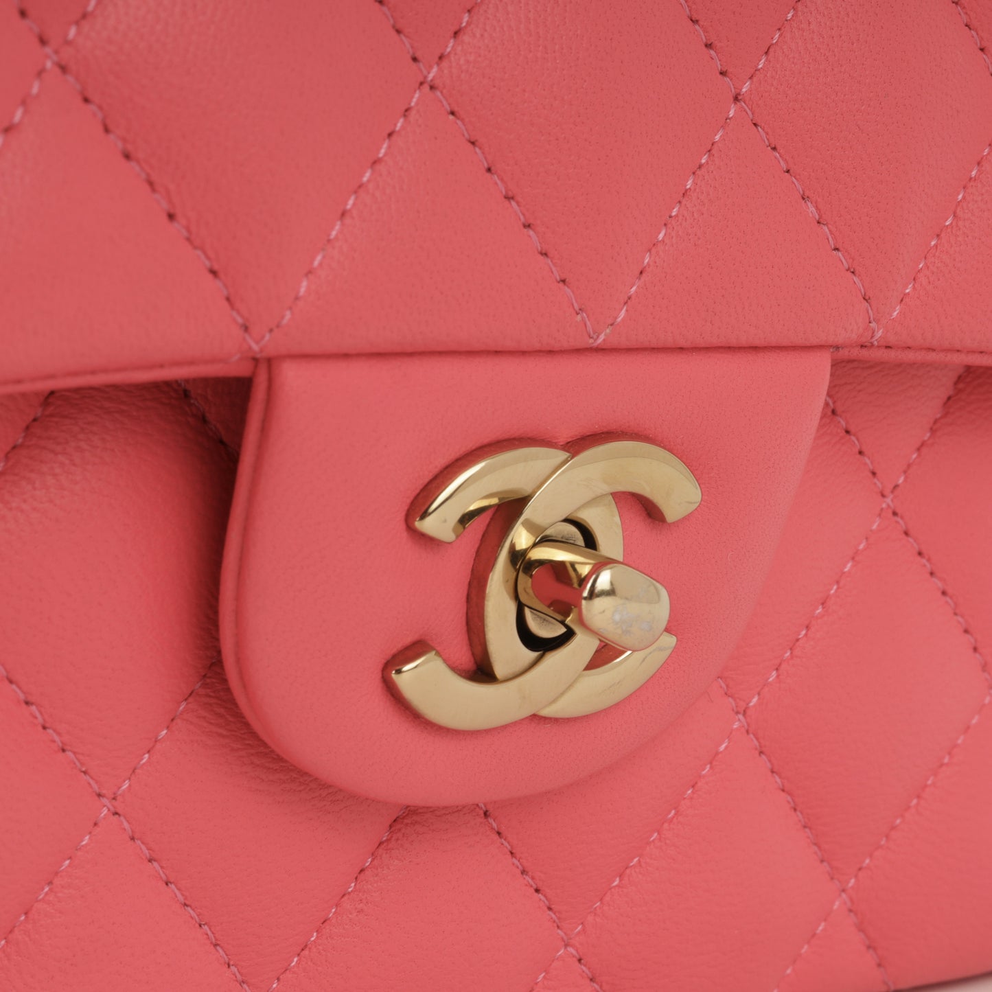 Chanel Small Double Classic Flap - Pink Lambskin | Champagne-Gold Hardware