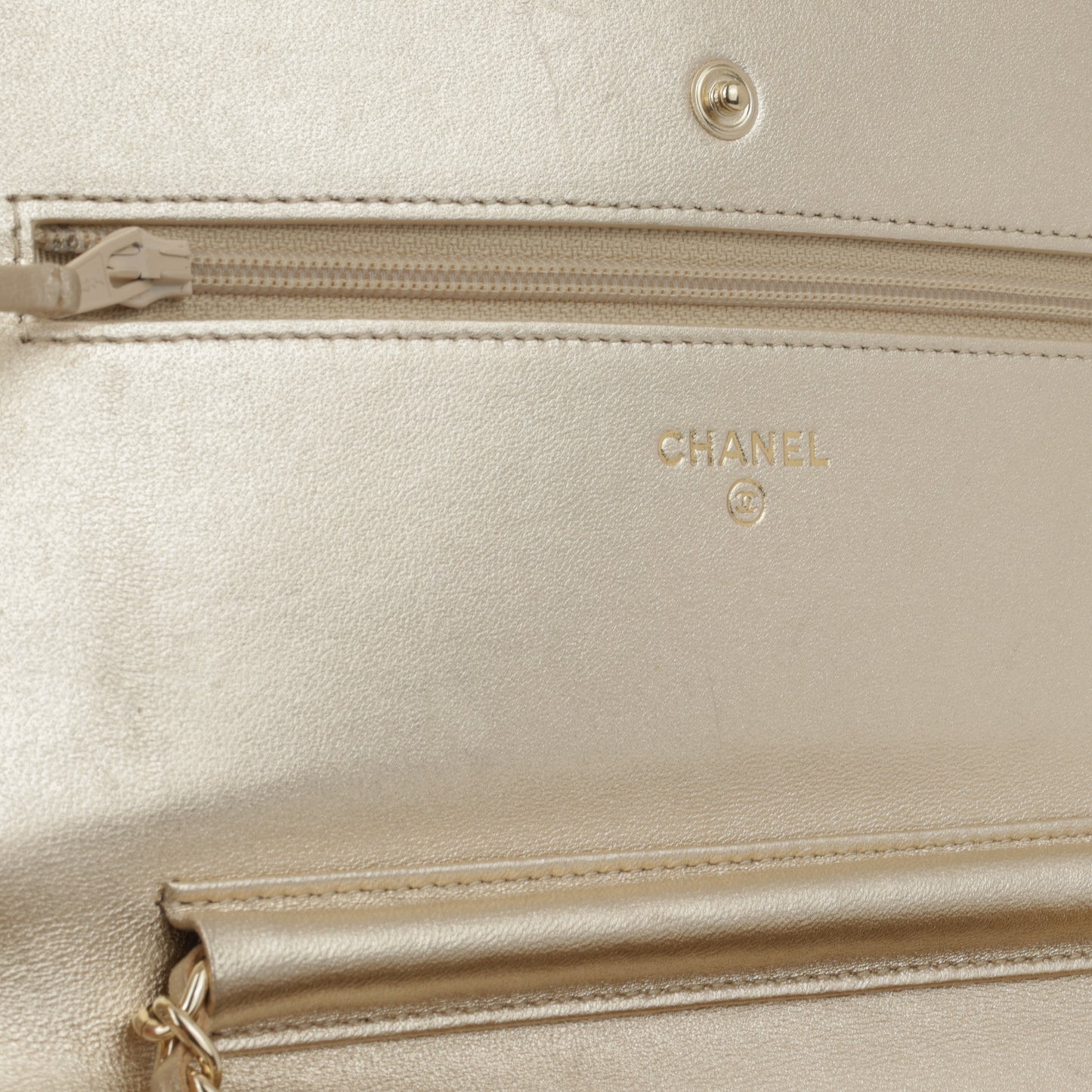 Chanel Classic Wallet on Chain - Champagne Metallic | Champagne Gold Hardware