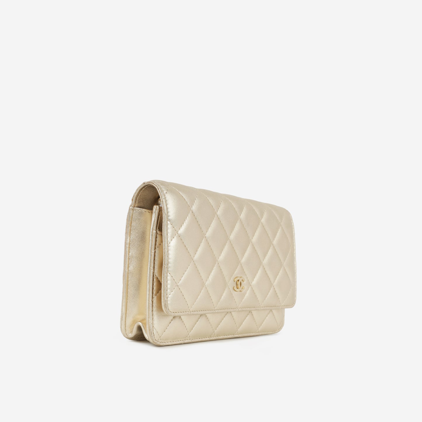 Chanel Classic Wallet on Chain - Champagne Metallic | Champagne Gold Hardware